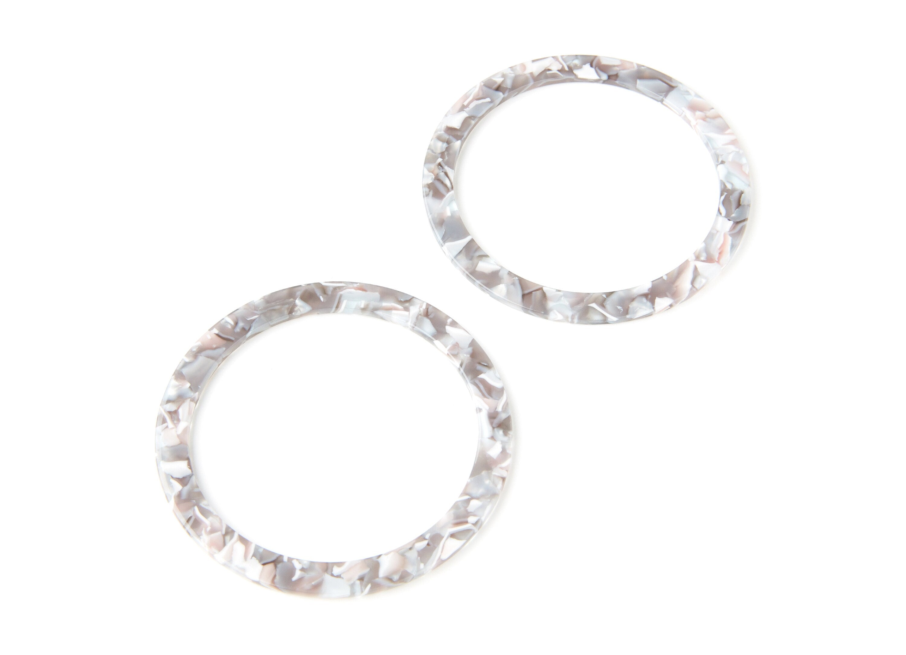 Acetate Hoop Earrings Charms - Big Circle Shaped Pendant - Earring Findings - Jewelry Supplies - Color Code: A20 - 70x70x2,76mm- AC1295A - DOMEDBAZAAR