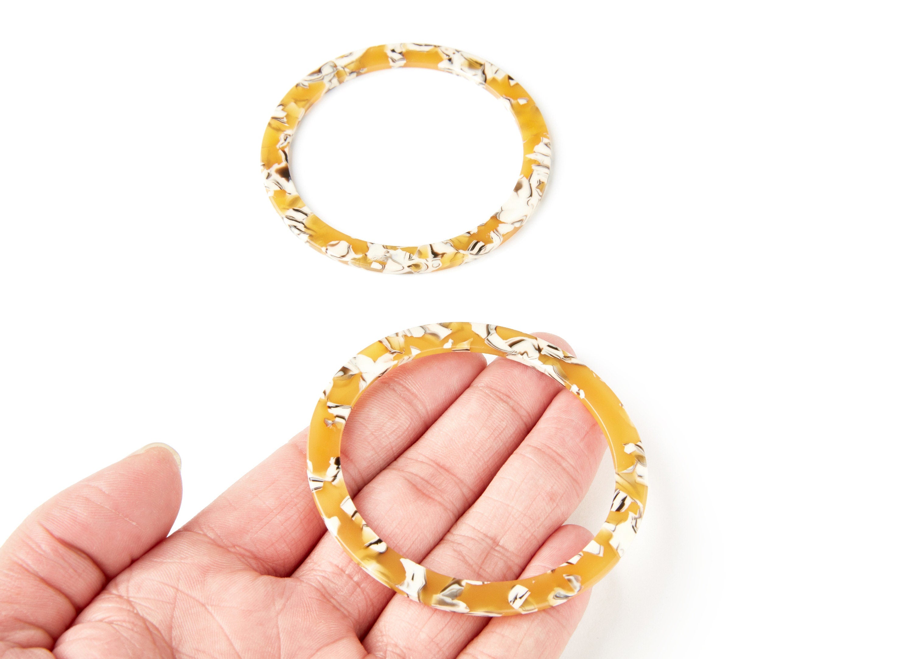 Acetate Hoop Earrings Charms - Big Circle Shaped Pendant - Earring Findings - Jewelry Supplies - Color Code: A14 - 70x70x2,76mm - AC1295F - DOMEDBAZAAR