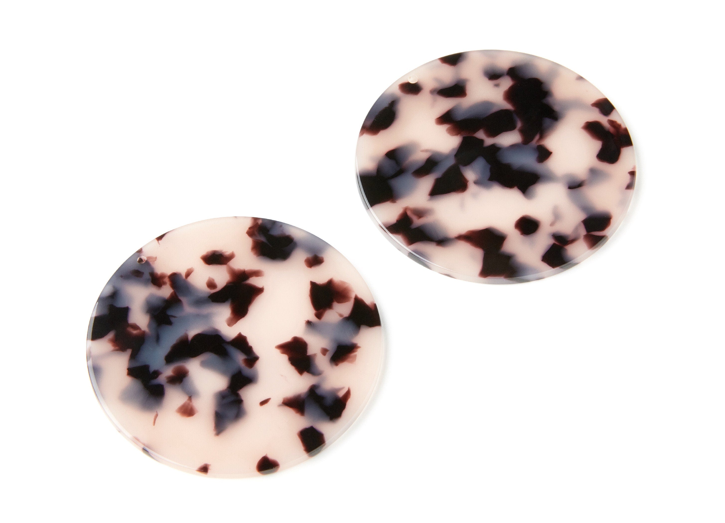 Acetate Acrylic Earring Charms - Blonde Solid Tortoise Shell Earrings - Coin Shaped Pendant - Color Code: A06 - 57x57x2,75mm - AC1296C - DOMEDBAZAAR