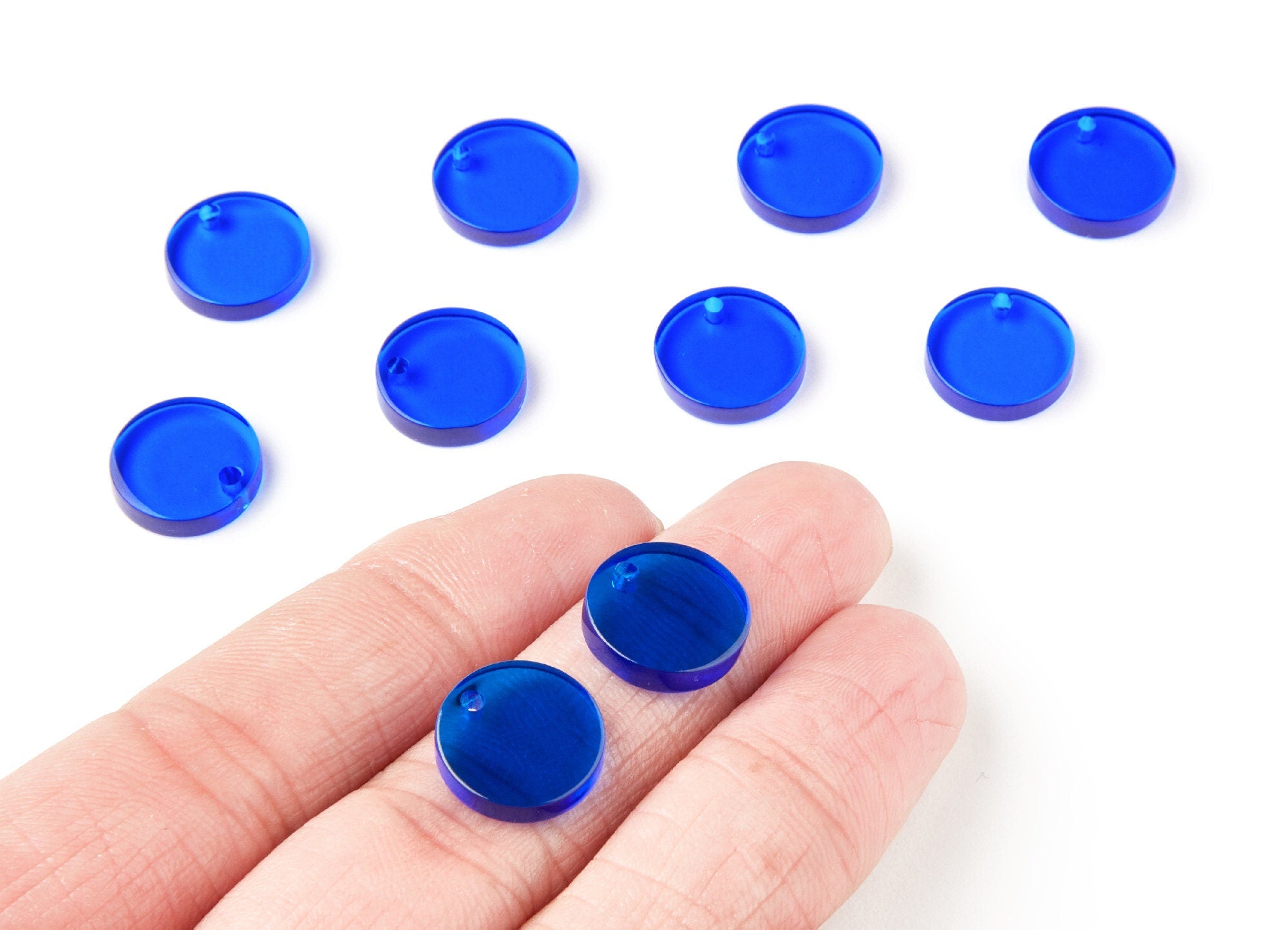 Acrylic Round Earring Charms - Circle Pendant - Earring Findings - Jewelry Supplies - Color Code: A70 - 13,75x13,75x2,92mm - AC1287D - DOMEDBAZAAR