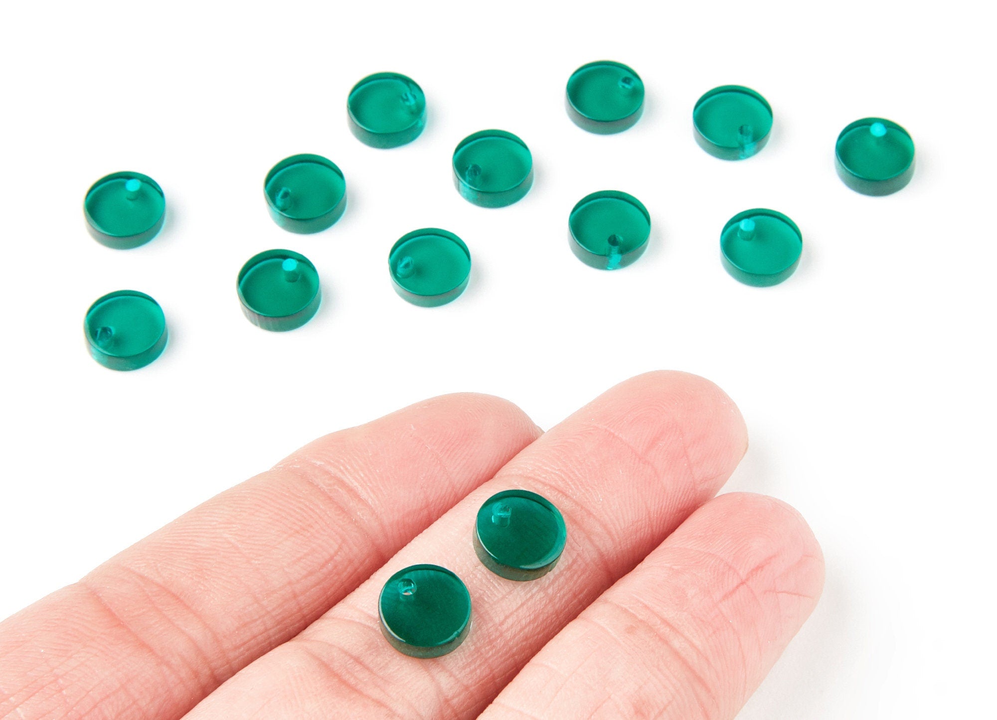 Acrylic Round Earring Charms - Round Circle Pendant - Earring Findings - Jewelry Supplies - Color Code: A62 - 9x9x3mm - AC1151K - DOMEDBAZAAR