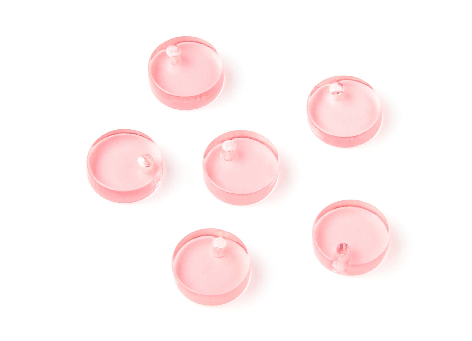 Acrylic Round Earring Charms - Round Circle Pendant - Earring Findings - Jewelry Supplies - Color Code: A69 - 9x9x3mm - AC1151L - DOMEDBAZAAR