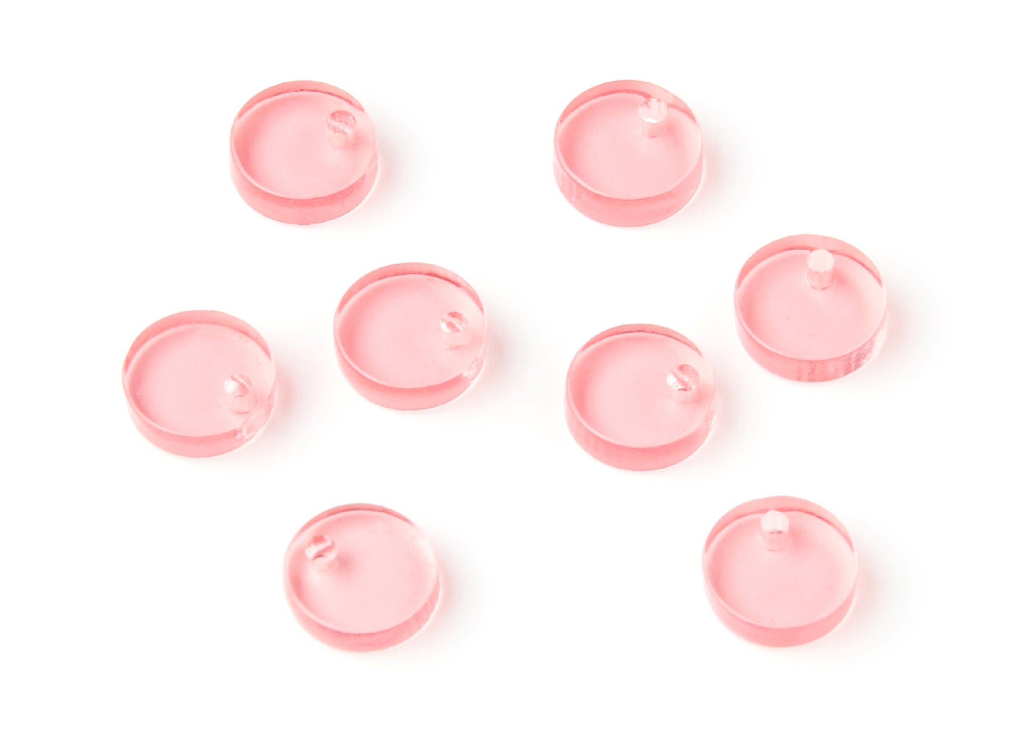 Acrylic Round Earring Charms - Round Circle Pendant - Earring Findings - Jewelry Supplies - Color Code: A69 - 9x9x3mm - AC1151L - DOMEDBAZAAR