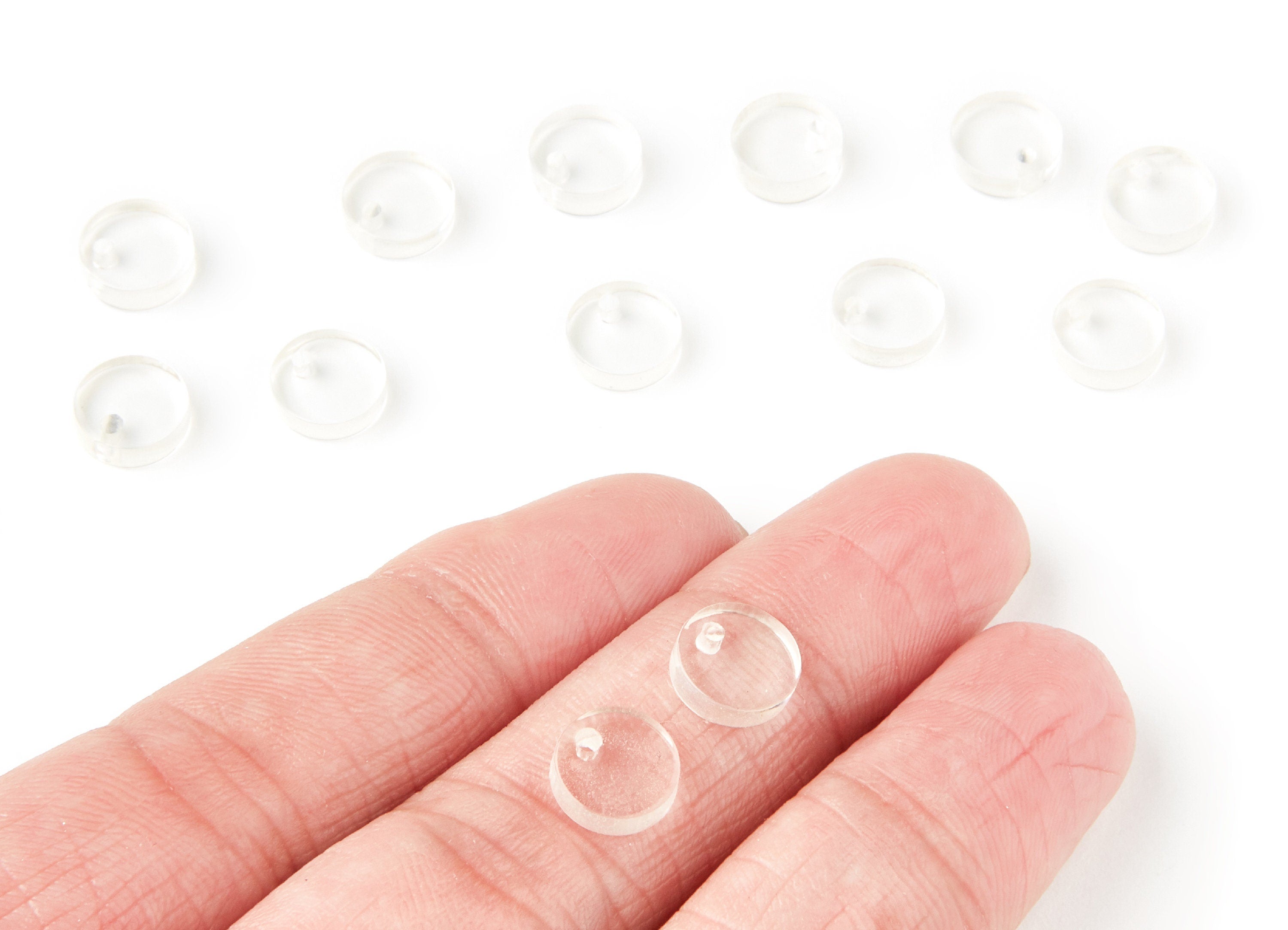 Acrylic Round Earring Charms - Circle  Shaped Pendant - Earring Findings - Jewelry Supplies - Color Code: A63- 9x9x3mm - AC1151S - DOMEDBAZAAR