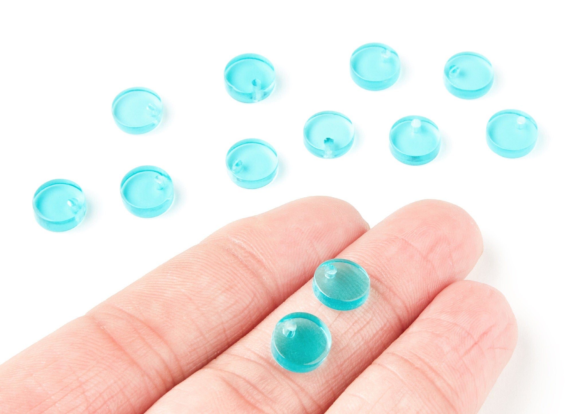 Acrylic Round Earring Charms - Round Circle Pendant - Earring Findings - Jewelry Supplies - Color Code: A68 - 9x9x3mm - AC1151T - DOMEDBAZAAR