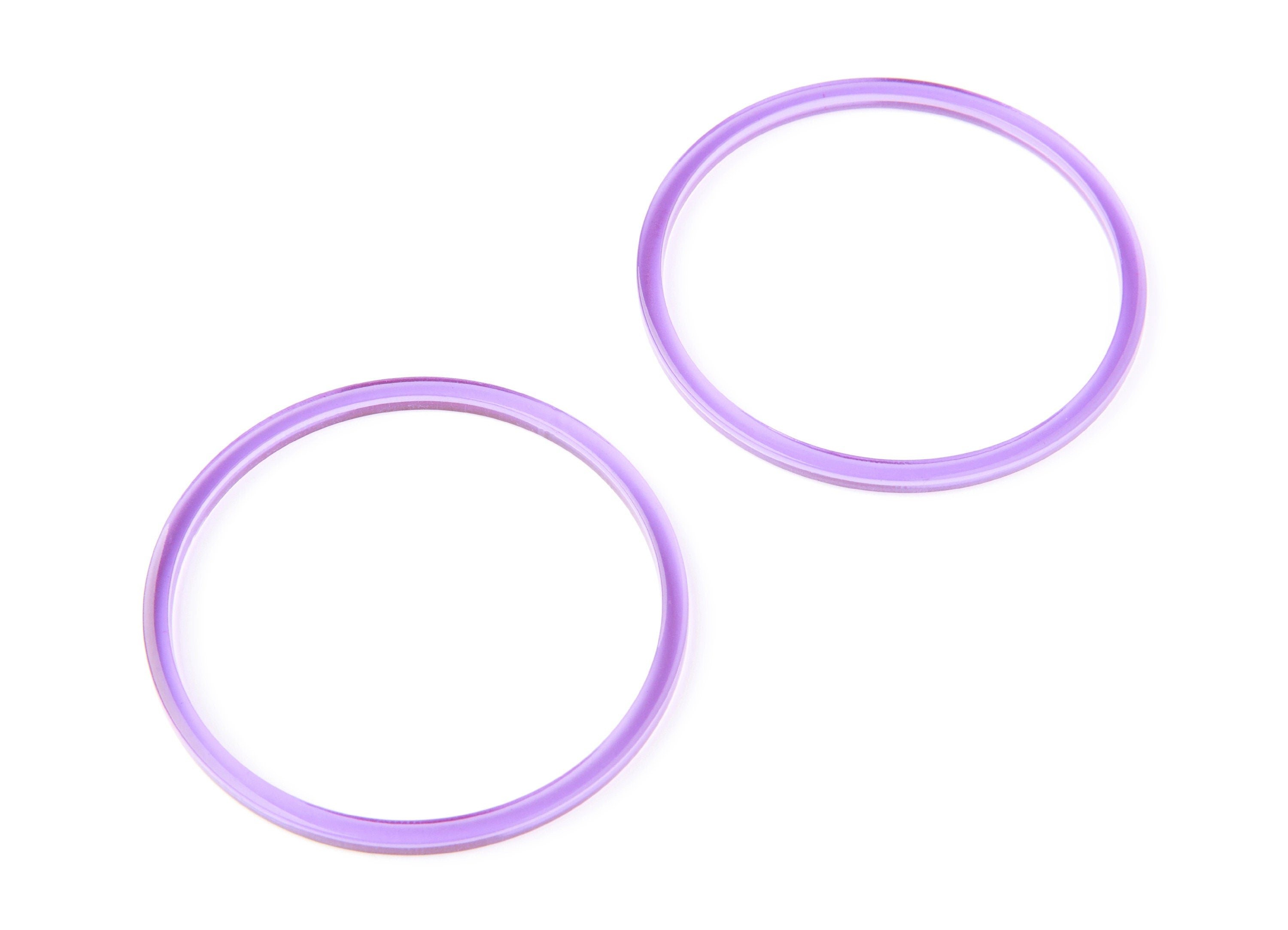 Acetate Hoop Earrings Charms - Circle Shaped Pendant - Earring Findings - Jewelry Supplies - Color Code: A72 - 65x65x3mm - AC1164H - DOMEDBAZAAR