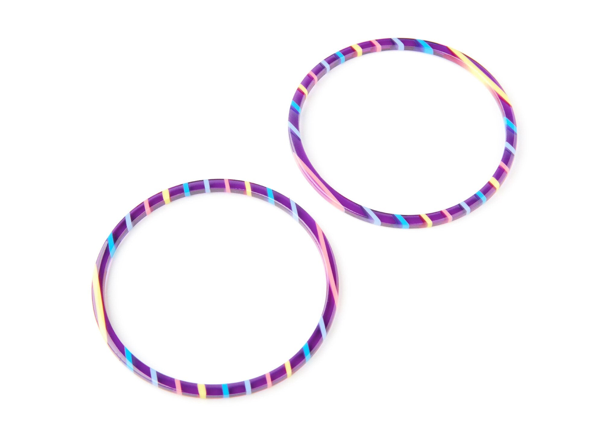 Acetate Hoop Earrings Charms - Tortoise Hoop Shell Earrings- Circle Shaped Pendant - Color Code: A65 - 65x65x3mm - AC1164G - DOMEDBAZAAR