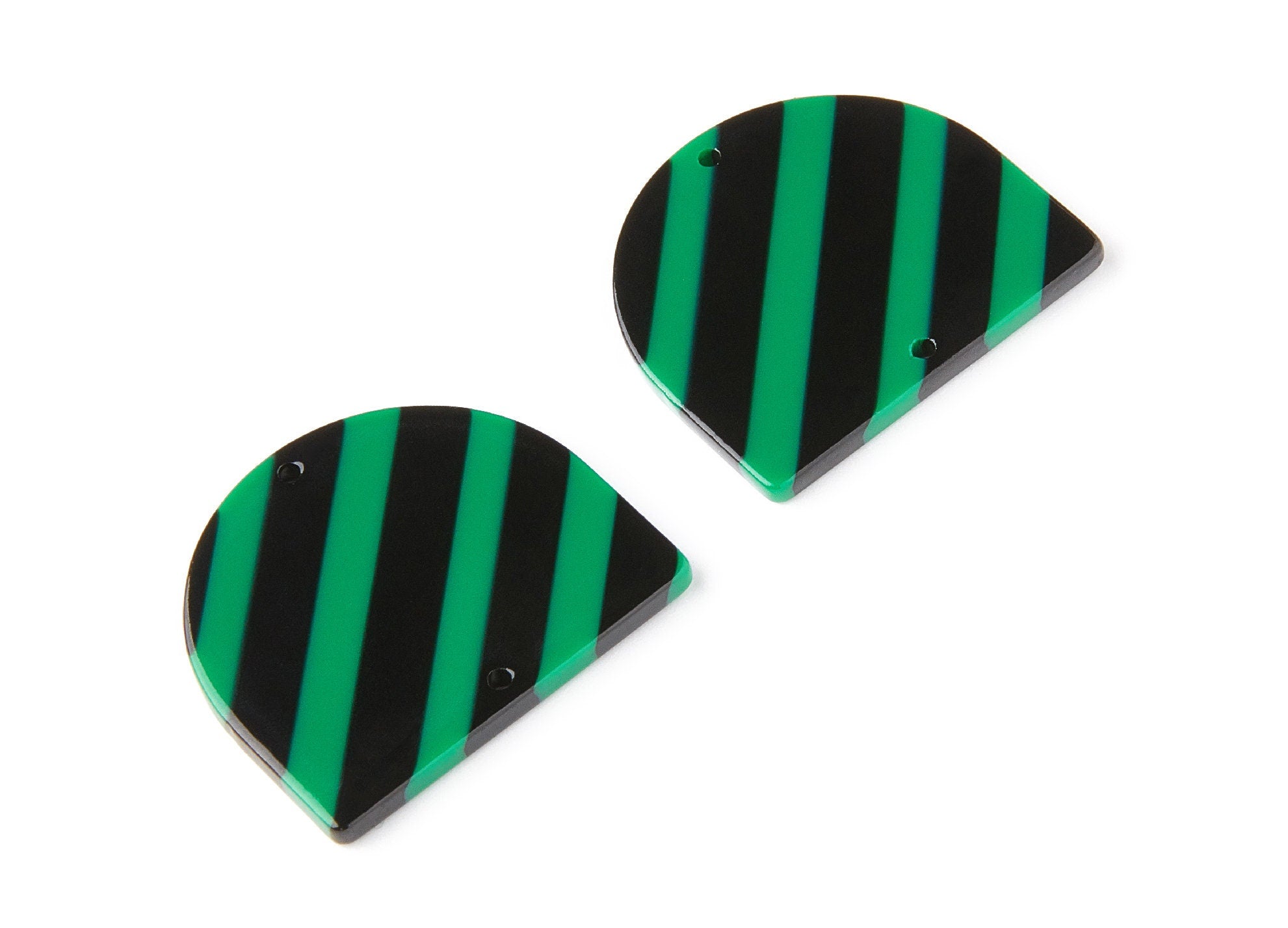 Acetate Acrylic Earring Charms Two Hole - D Shaped Pendant - Color Code: A74 - 33,43x29,25x2,84mm - AC1634-A74 - DOMEDBAZAAR