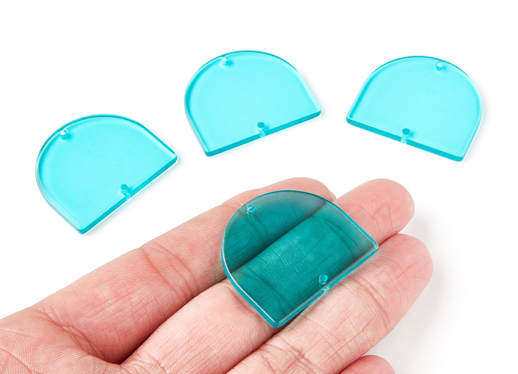 Acrylic Earring Charms Two Hole -  D Shaped Pendant - Acrylic Tortoise Shell Charm - Color Code: A68 - 33,43x29,25x2,84mm - AC1634-A68 - DOMEDBAZAAR