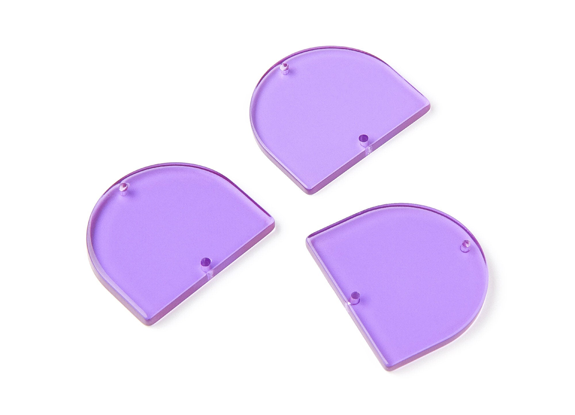 Acrylic D Earring Charms -  D Shaped Pendant - Earring Findings - Jewellery Supplies - Color Code: A72 - 33,43x29,25x2,84mm - AC1634-A72 - DOMEDBAZAAR