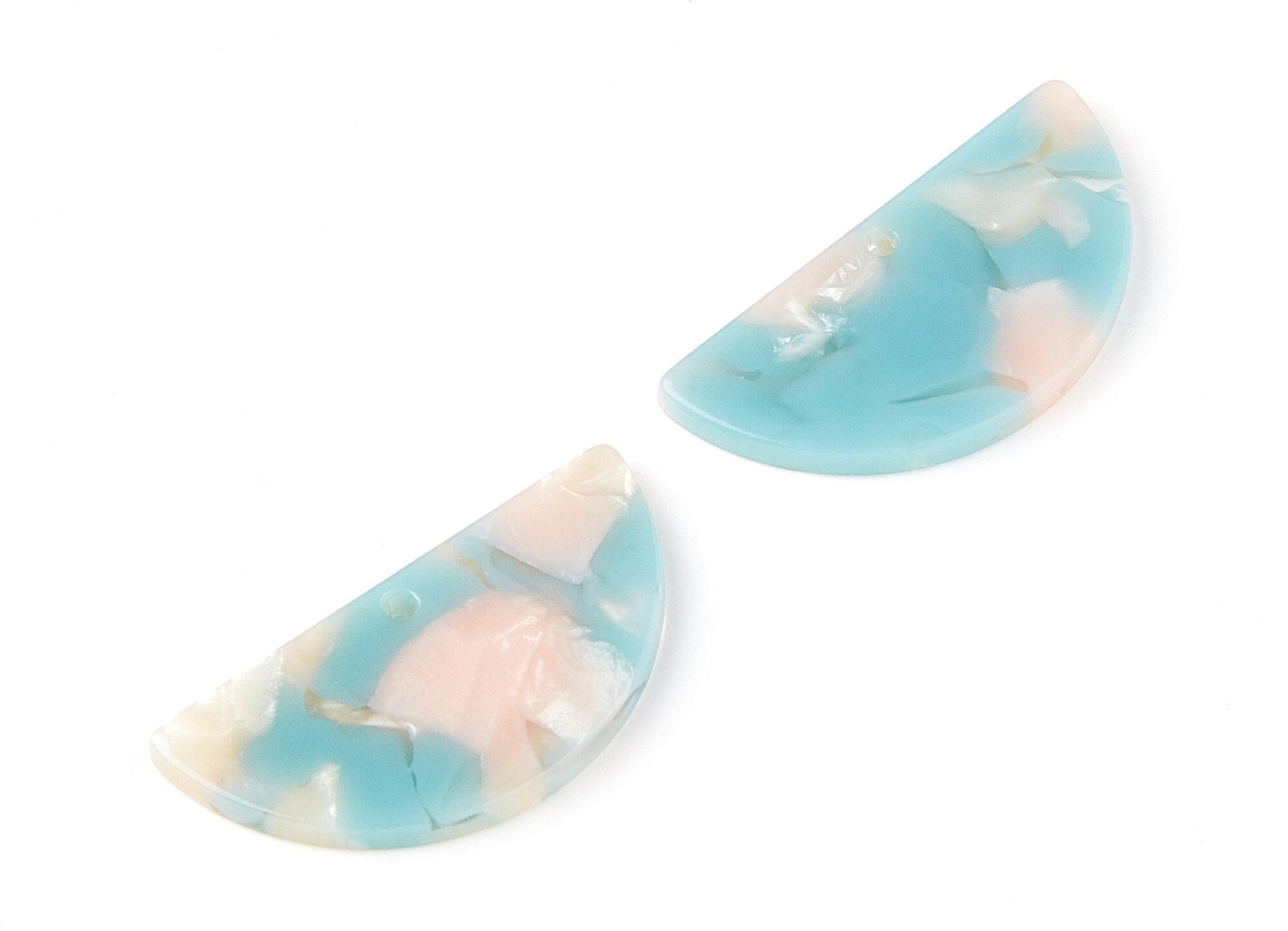 Acetate Semicircle Charms - Semicircle Pendant -  Earring Findings - Jewelry Supplies - Color Code: A36 - 33.5x16.5x2.6mm - AC1006R - DOMEDBAZAAR