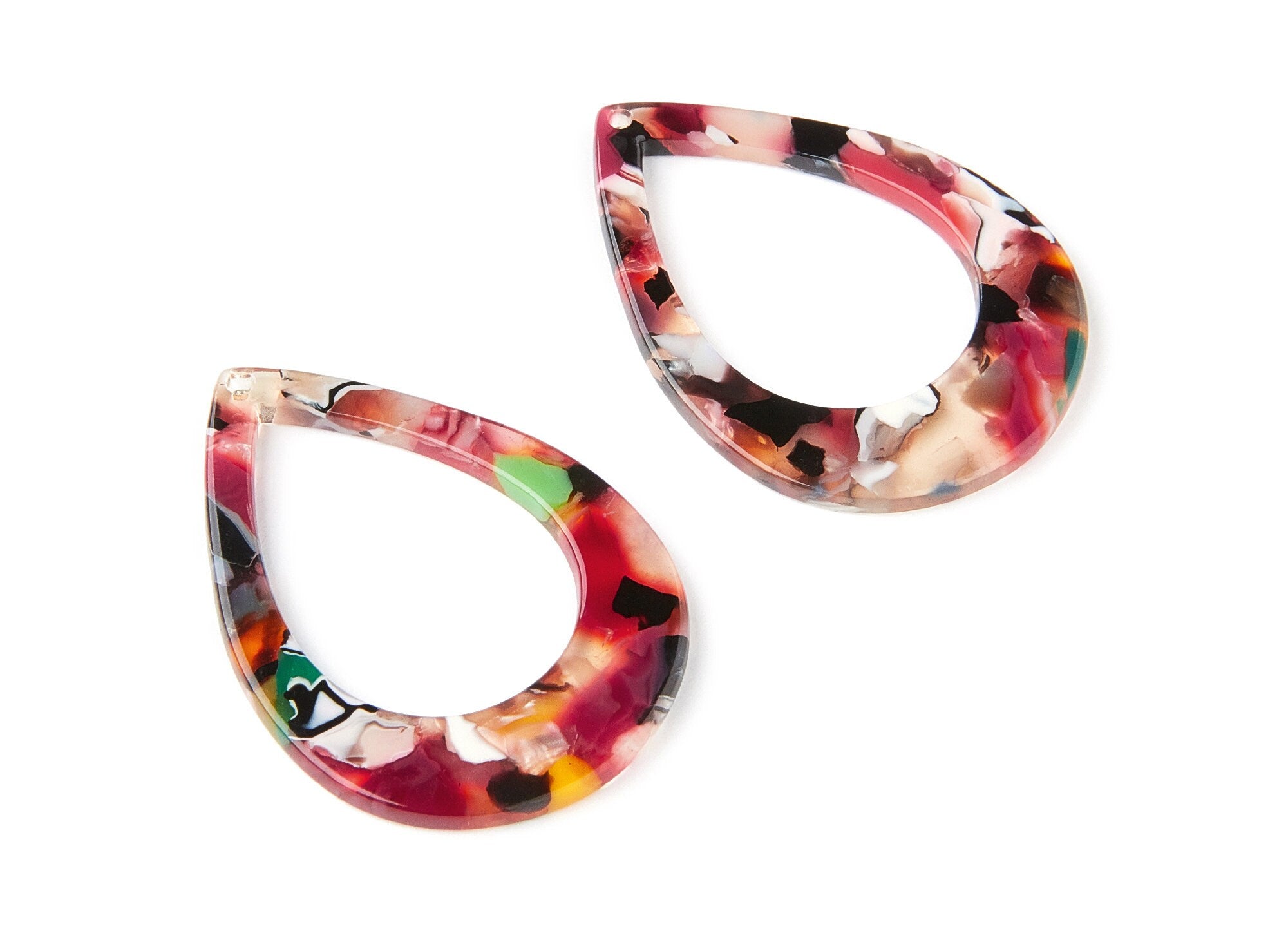 Acetate Drop Charms - Drop Earrings and Pendant - Earring Findings - Jewelry Supplies - Color Code: A61 - 46x2.5mm - AC1022N - DOMEDBAZAAR