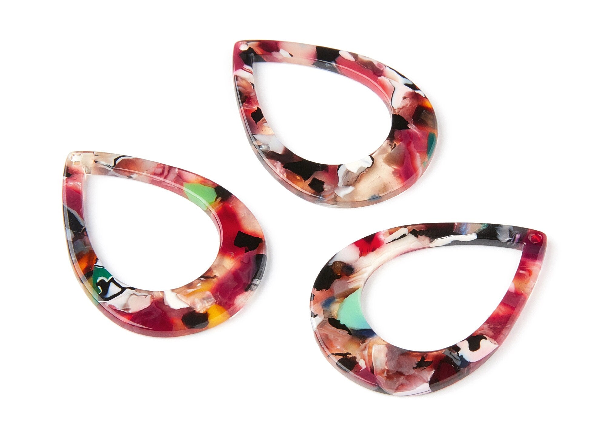 Acetate Drop Charms - Drop Earrings and Pendant - Earring Findings - Jewelry Supplies - Color Code: A61 - 46x2.5mm - AC1022N - DOMEDBAZAAR