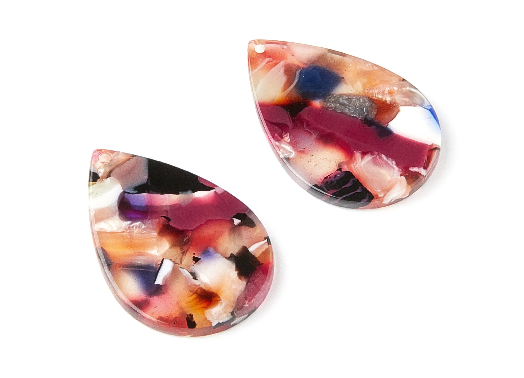 Acetate Drop Earring Charms - Drop Pendant - Earring Findings - Jewelry Supplies - Color Code: A61 - 30.5x21x2.6mm - AC1127N - DOMEDBAZAAR