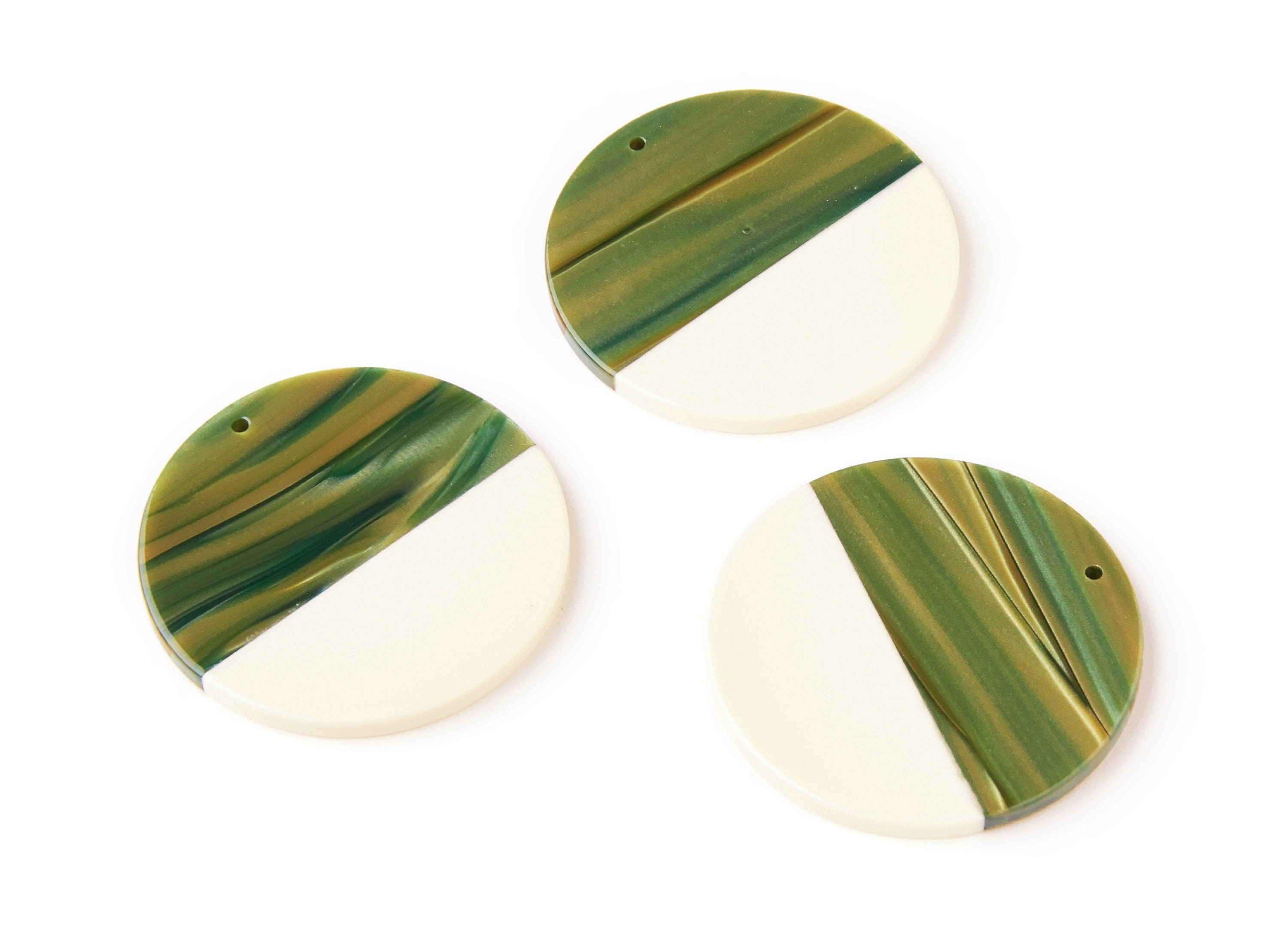 Acetate Round Charms - Coin Earrings and Pendant - Earring Findings - Jewelry Supply - 35,15x35,15x3mm - AC1256D - DOMEDBAZAAR