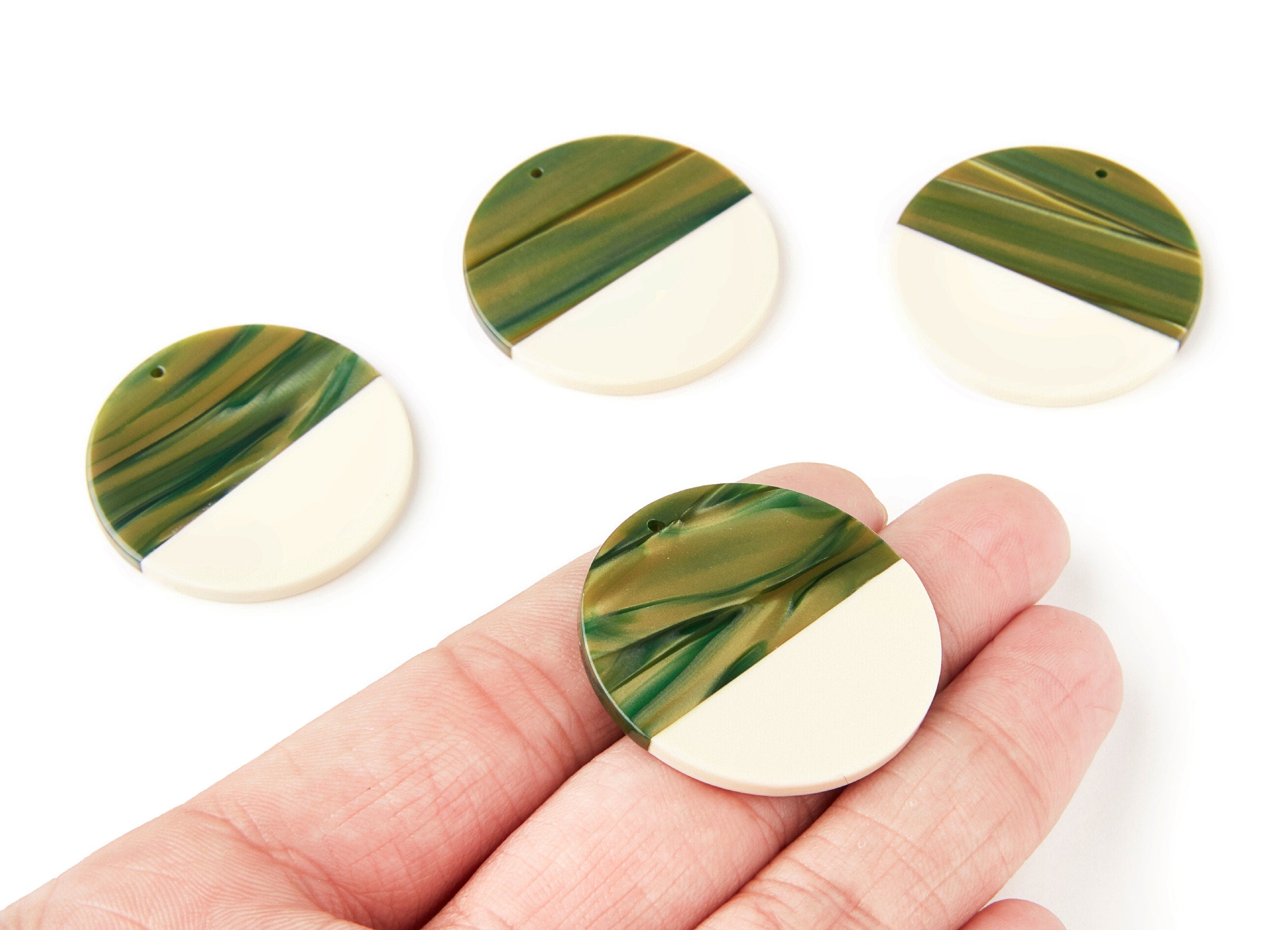 Acetate Round Charms - Coin Earrings and Pendant - Earring Findings - Jewelry Supply - 35,15x35,15x3mm - AC1256D - DOMEDBAZAAR