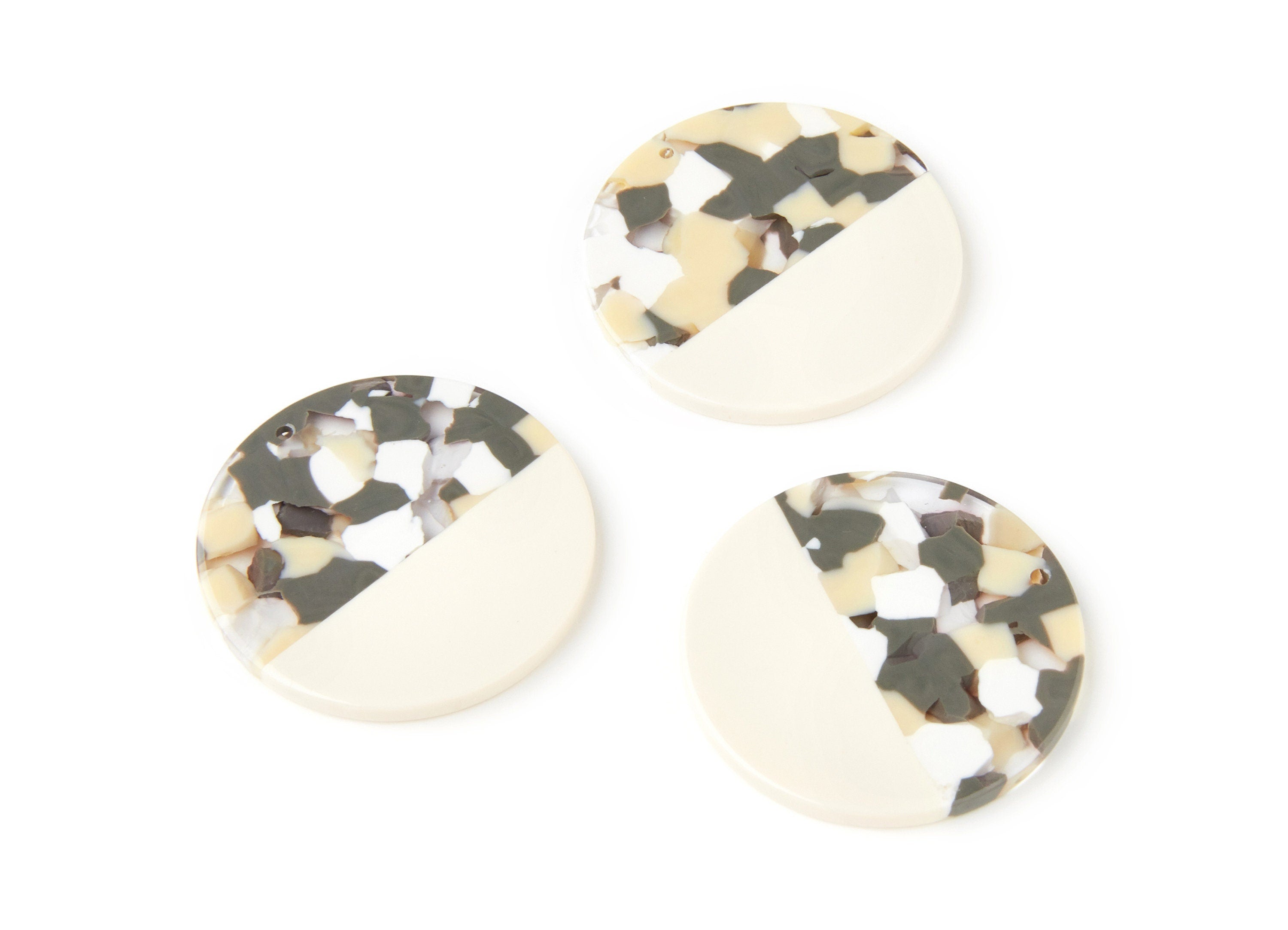 Acetate Round Charms - Coin Earrings and Pendant - Earring Findings - Jewelry Supply - 35,15x35,15x3mm - AC1256F - DOMEDBAZAAR