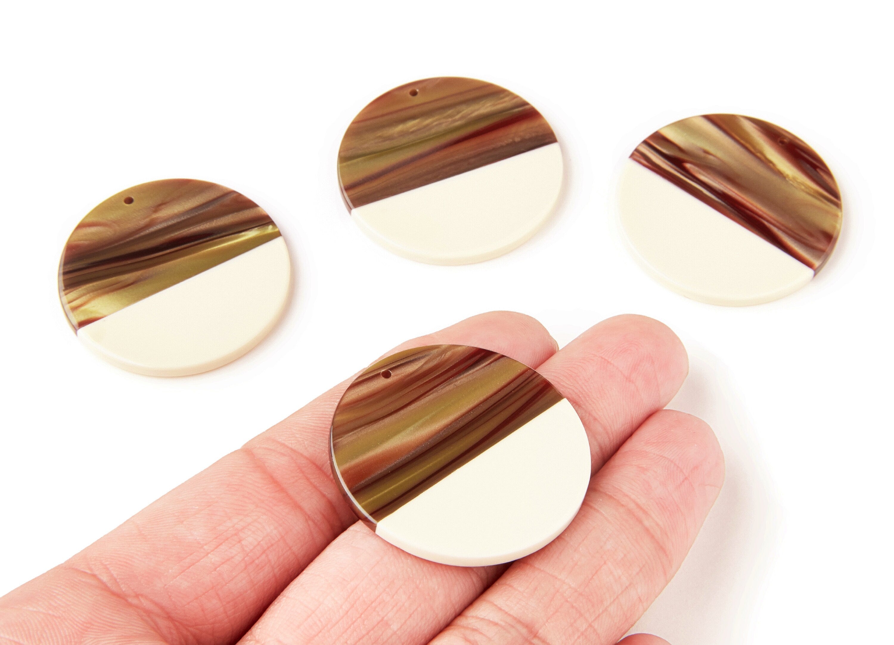 Acetate Round Charms - Coin Earrings and Pendant - Earring Findings - Jewelry Supply - 35,15x35,15x3mm - AC1256A - DOMEDBAZAAR