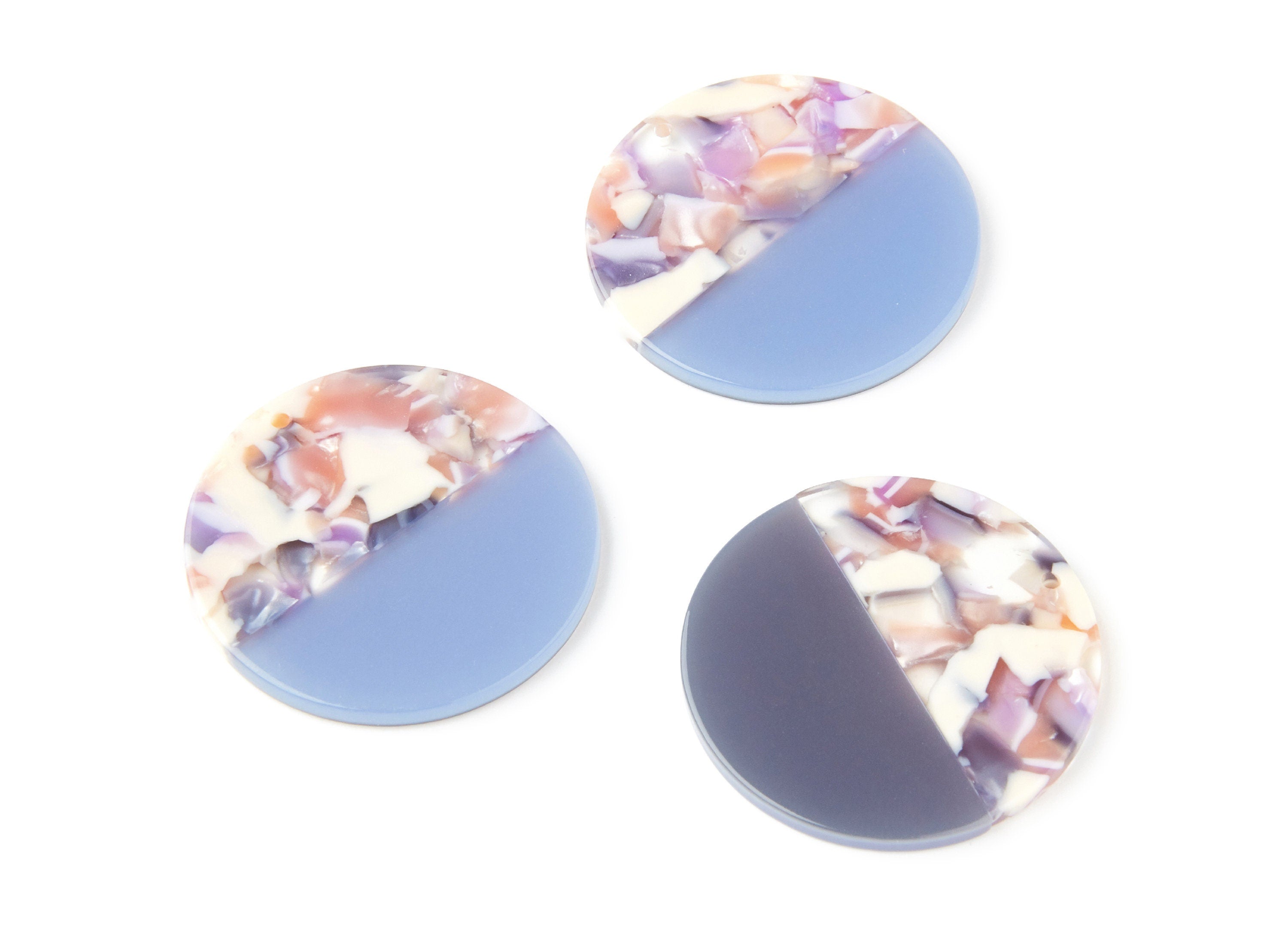Acetate Round Charms - Coin Earrings and Pendant - Earring Findings - Jewelry Supply - 35,15x35,15x3mm - AC1256C - DOMEDBAZAAR