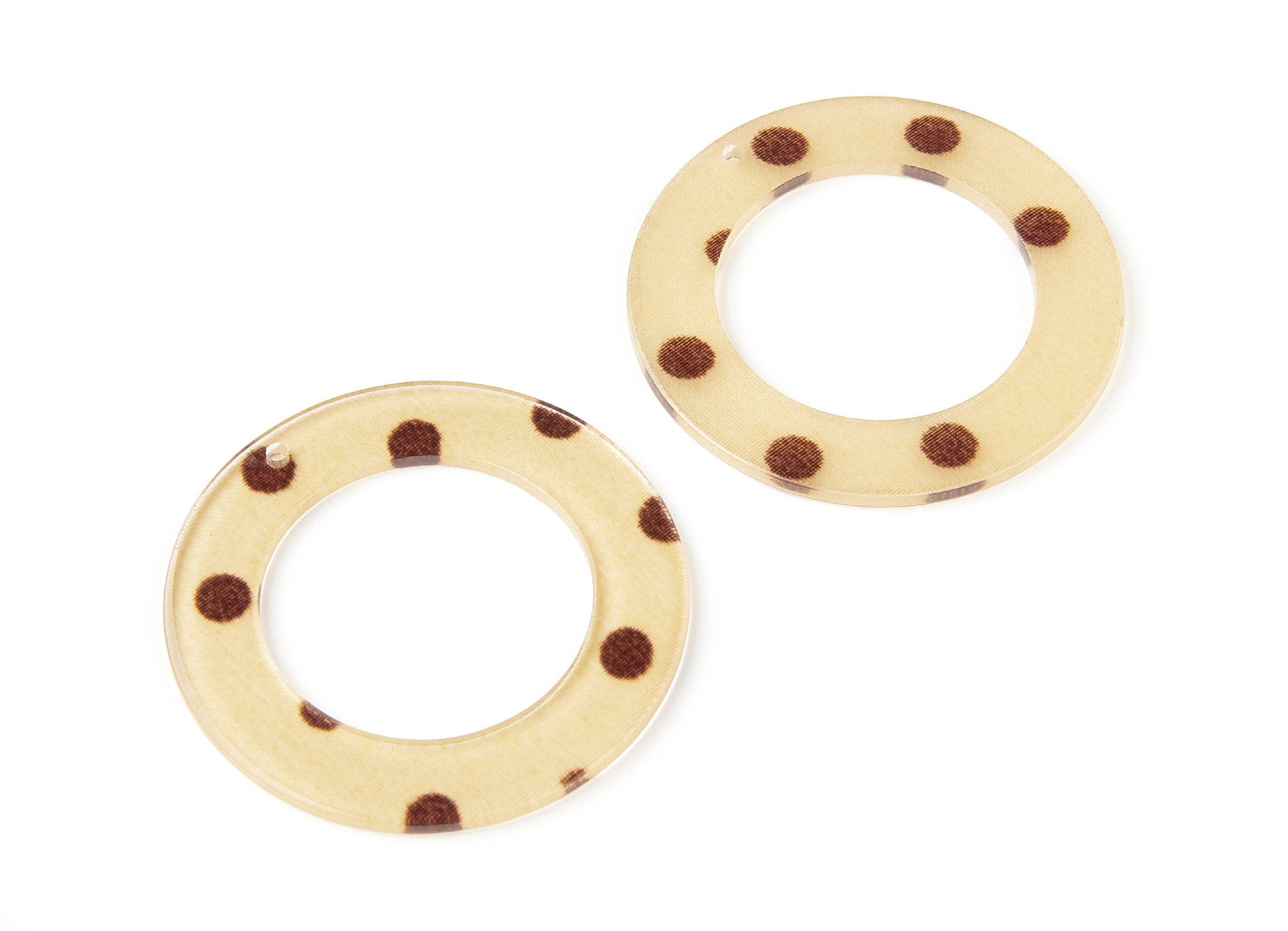Acetate Circle Charms - Circle Earrings & Pendant - Acetate Hoop Earring Charms for Big Circle - Color Code: A127 - 48x48x2,5mm - AC1245C - DOMEDBAZAAR