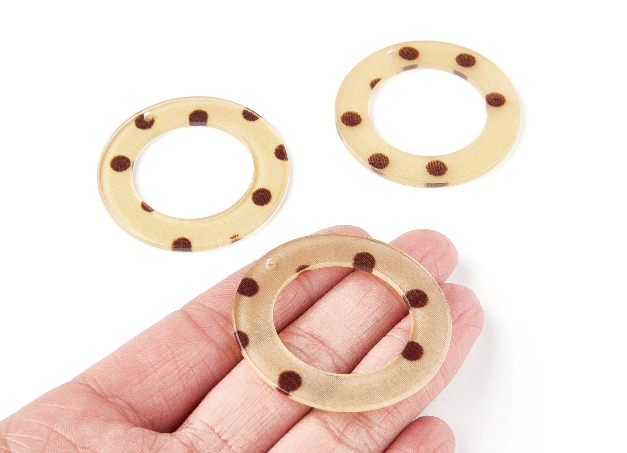Acetate Circle Charms - Circle Earrings & Pendant - Acetate Hoop Earring Charms for Big Circle - Color Code: A127 - 48x48x2,5mm - AC1245C - DOMEDBAZAAR