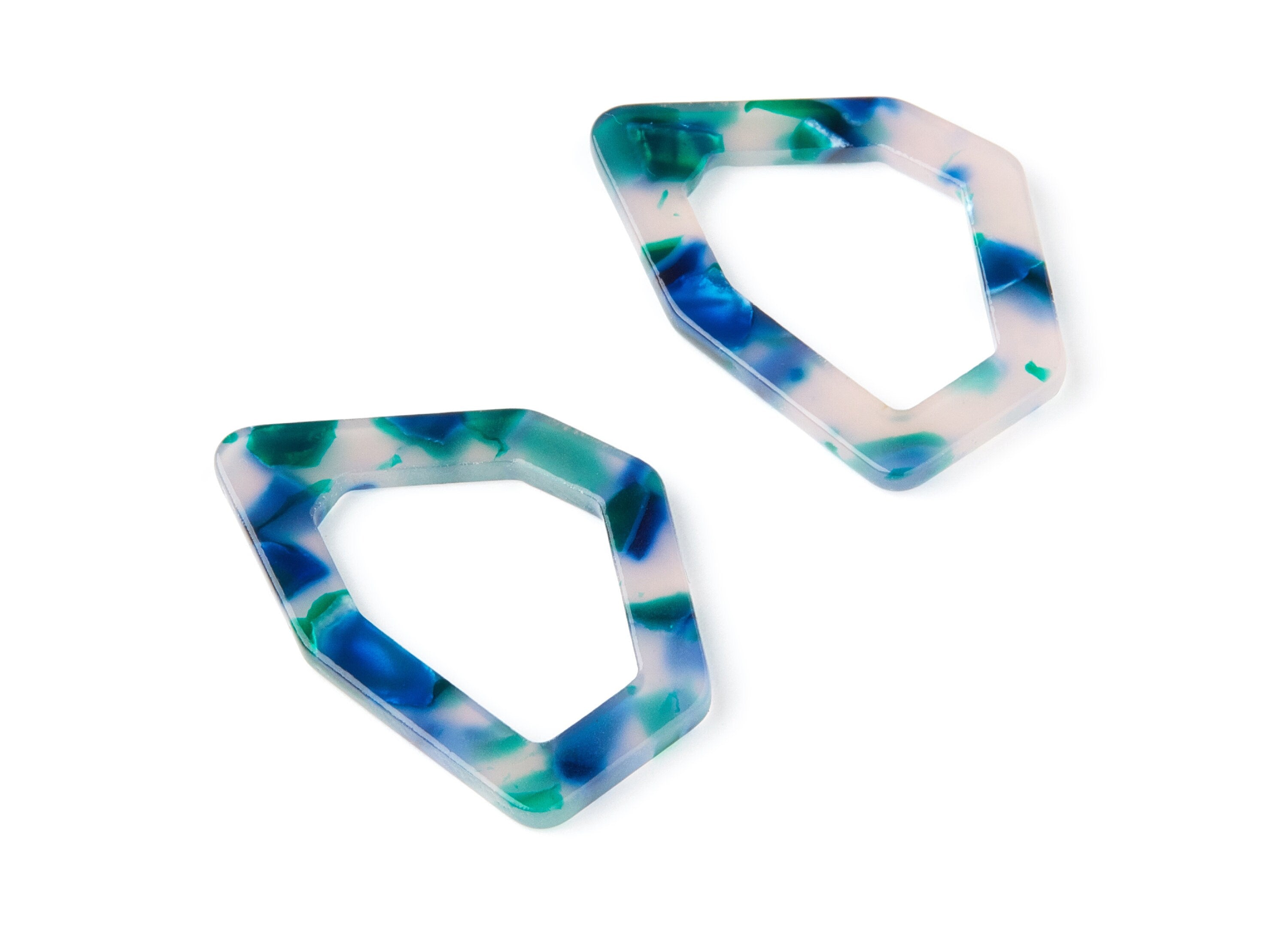 Acetate Geometric Earring Charms - Geometric Pendant - Earring Findings - Jewelry Supplies - Color Code: A18 - 40,25x28x2,95mm - AC1281A - DOMEDBAZAAR