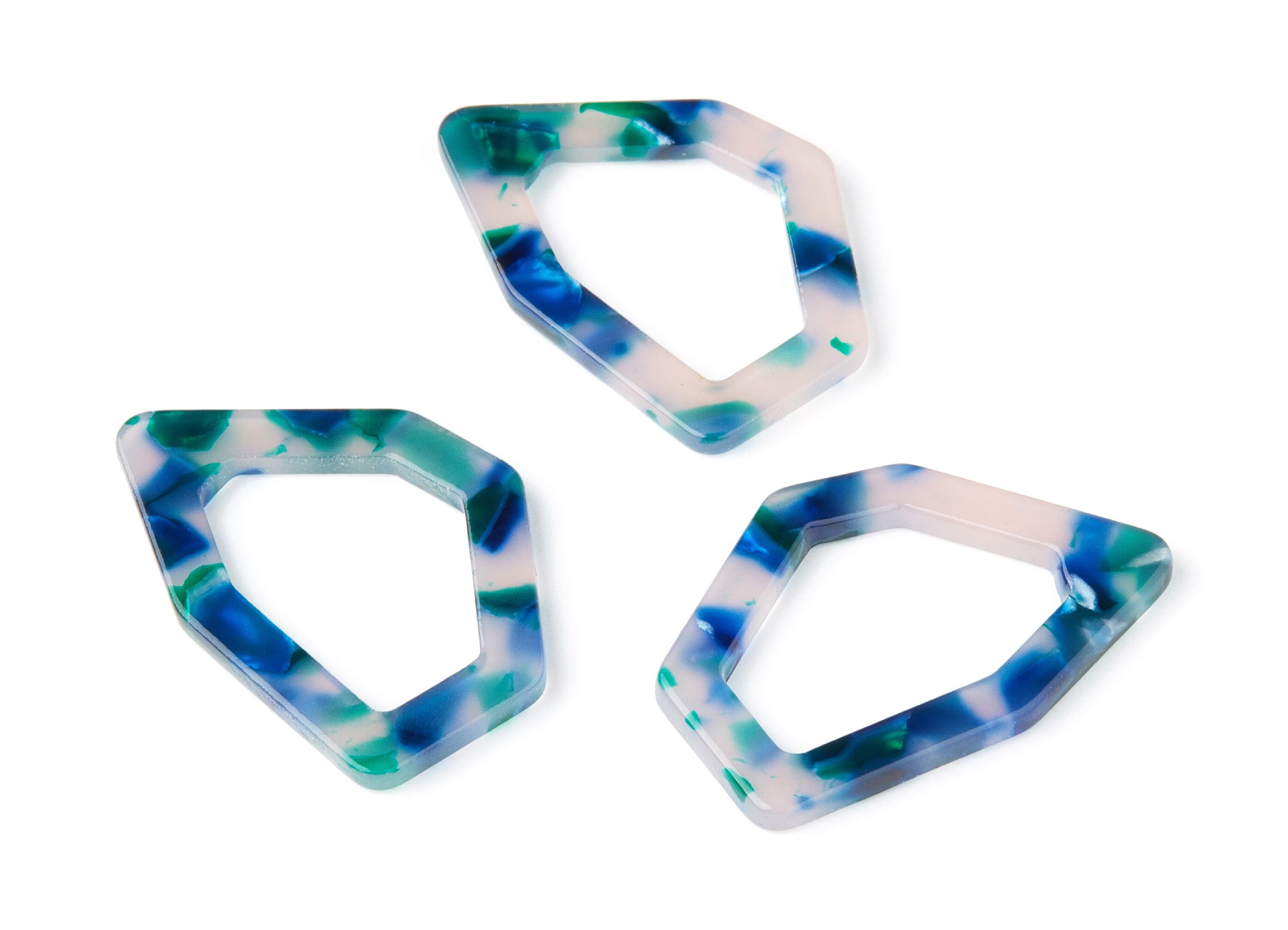 Acetate Geometric Earring Charms - Geometric Pendant - Earring Findings - Jewelry Supplies - Color Code: A18 - 40,25x28x2,95mm - AC1281A - DOMEDBAZAAR