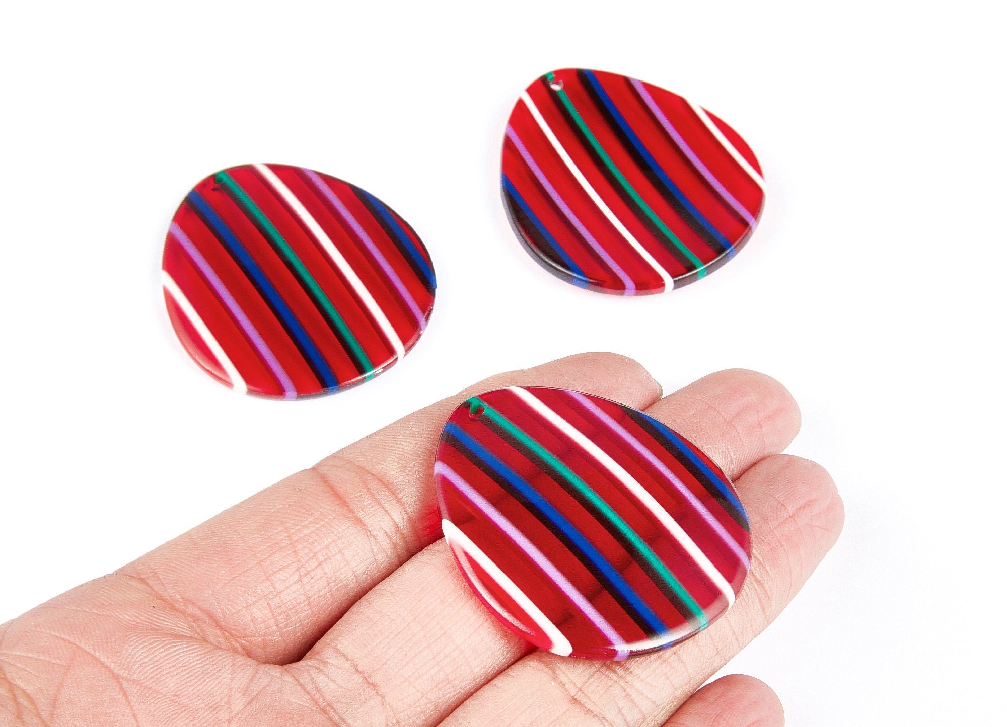 Acetate Drop Earring Charms - Acrylic Drop Pendant - Earring Findings - Jewelry Supplies - Color Code: A112 - 44.4x37.92x2.9mm - AC1247C - DOMEDBAZAAR