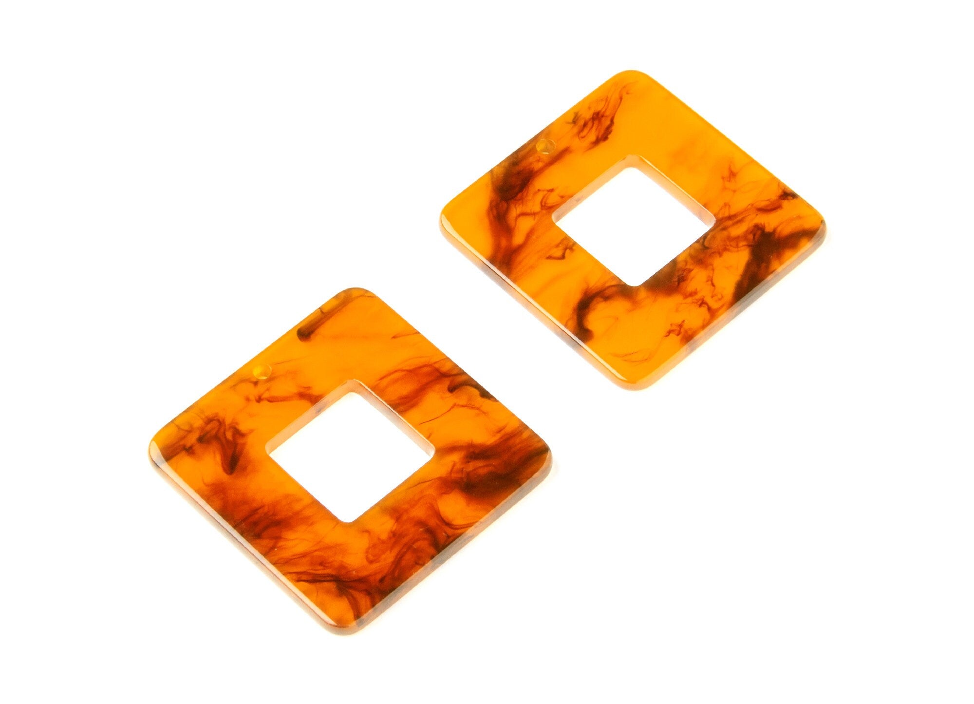 Acetate Square Earring Charms -  Acrylic Square Pendant - Earring Findings - Jewelry Supplies - 30mm x 30mm x 2.63mm - AC1258A - DOMEDBAZAAR