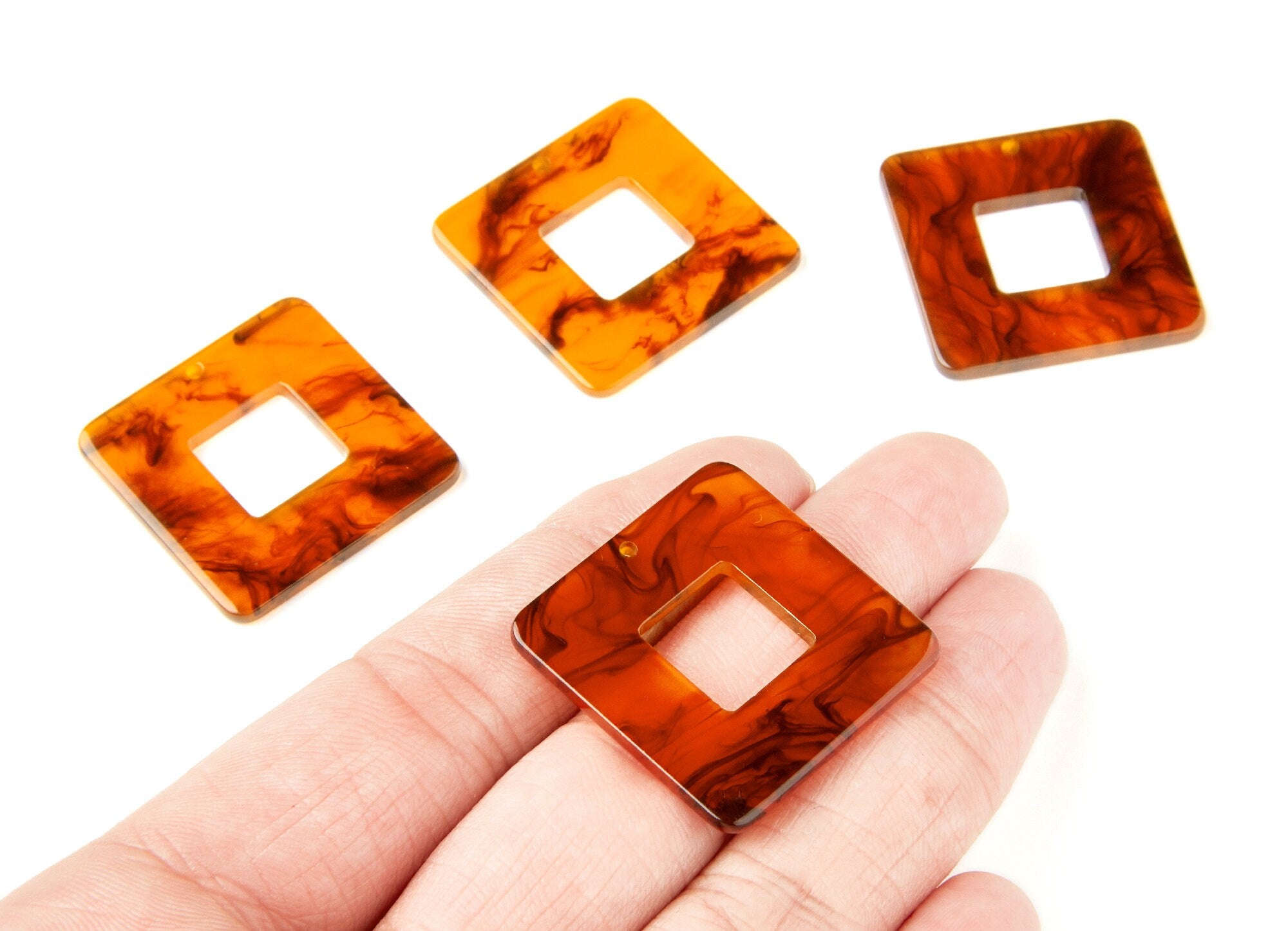 Acetate Square Earring Charms -  Acrylic Square Pendant - Earring Findings - Jewelry Supplies - 30mm x 30mm x 2.63mm - AC1258A - DOMEDBAZAAR