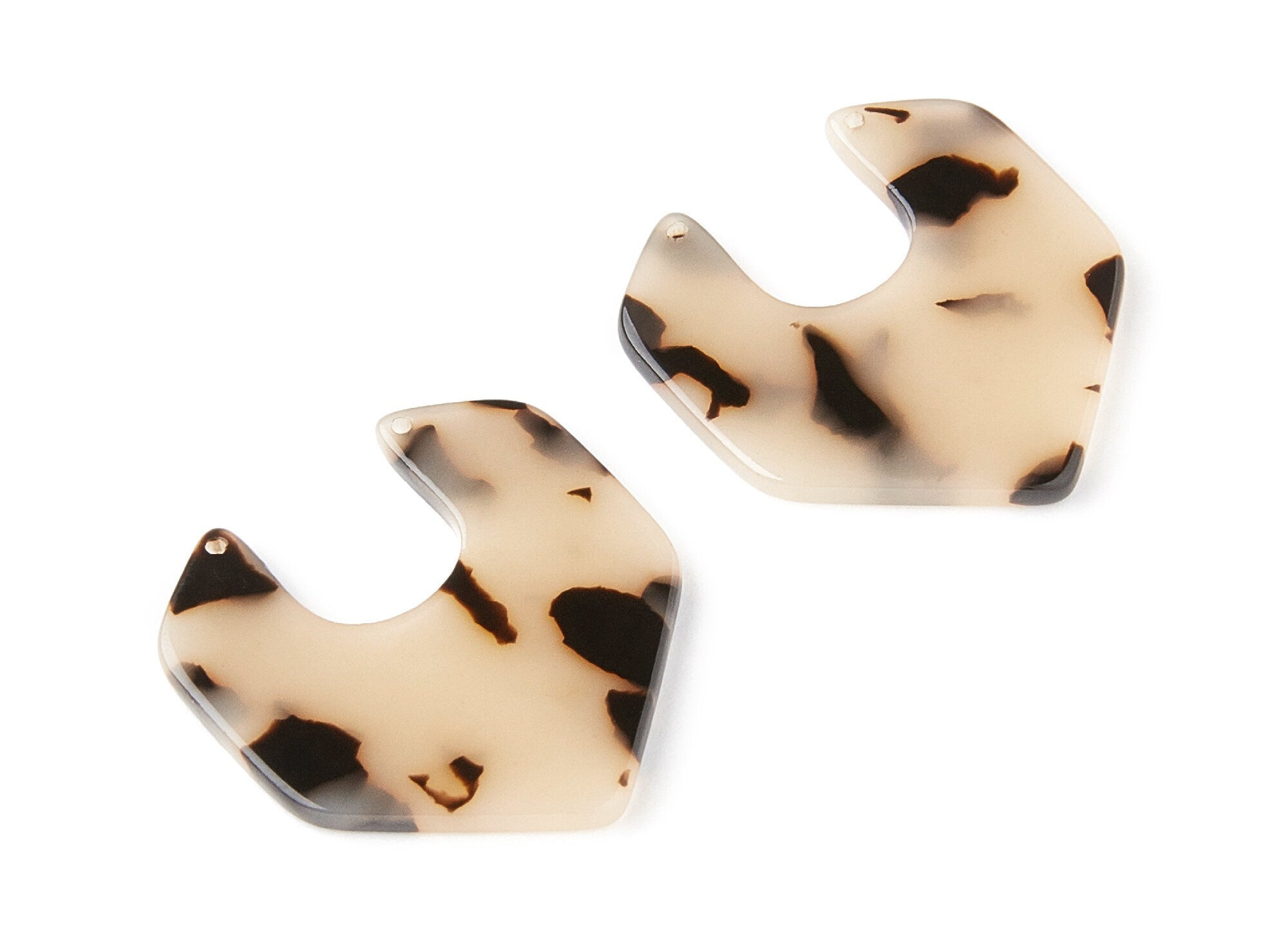 Acetate Acrylic Earring Charms Two Hole - Blonde Tortoise Shell Earrings - Color Code: A08 - 31,16x30,17x2,6mm - AC1246B - DOMEDBAZAAR