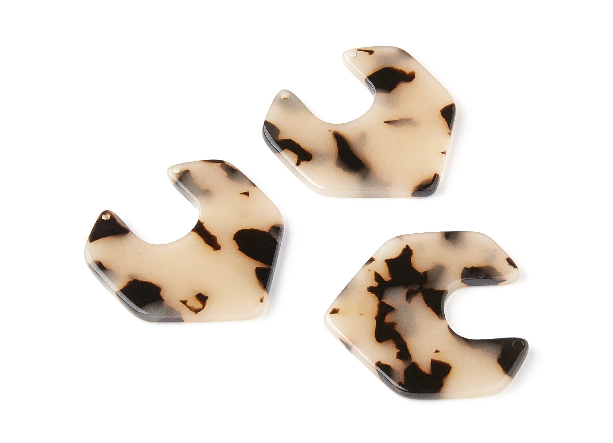 Acetate Acrylic Earring Charms Two Hole - Blonde Tortoise Shell Earrings - Color Code: A08 - 31,16x30,17x2,6mm - AC1246B - DOMEDBAZAAR