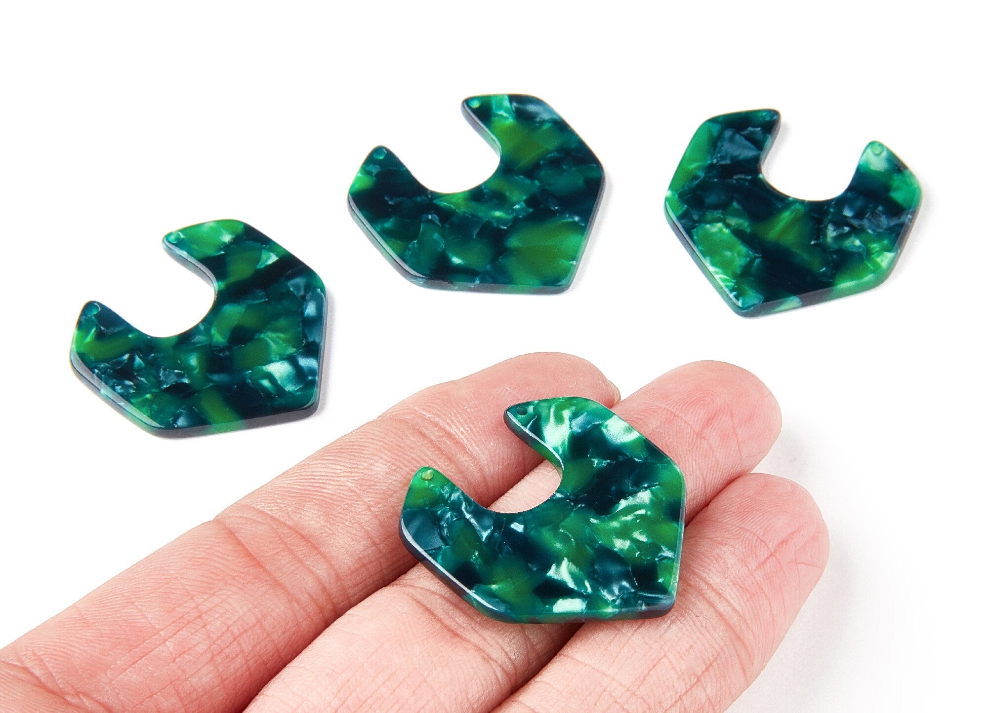 Acetate Geometric Earring Charms - Geometric Pendant - Earring Findings - Jewelry Supplies - Color Code: A13 - 31,16x30,17x2,6mm - AC1246C - DOMEDBAZAAR