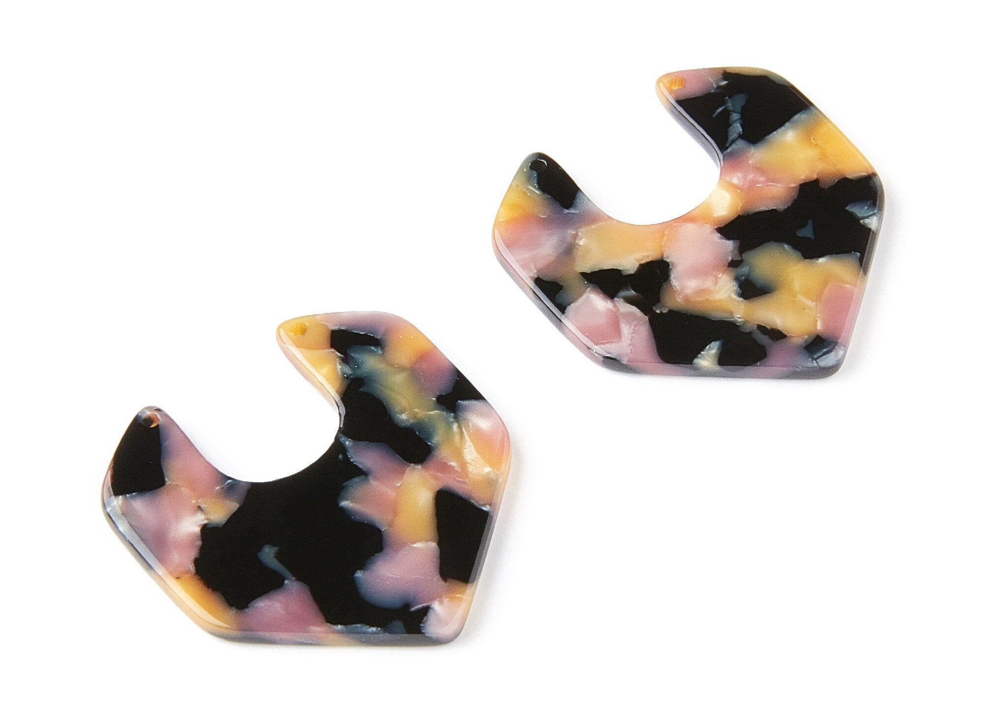 Acetate Geometric Earring Charms - Geometric Shaped Pendant - Earring Findings - Jewelry Supplies - 31,16x30,17x2,6mm - AC1246D - DOMEDBAZAAR