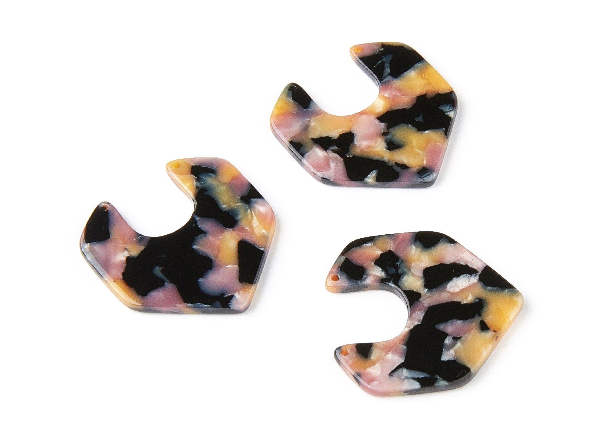 Acetate Geometric Earring Charms - Geometric Shaped Pendant - Earring Findings - Jewelry Supplies - 31,16x30,17x2,6mm - AC1246D - DOMEDBAZAAR