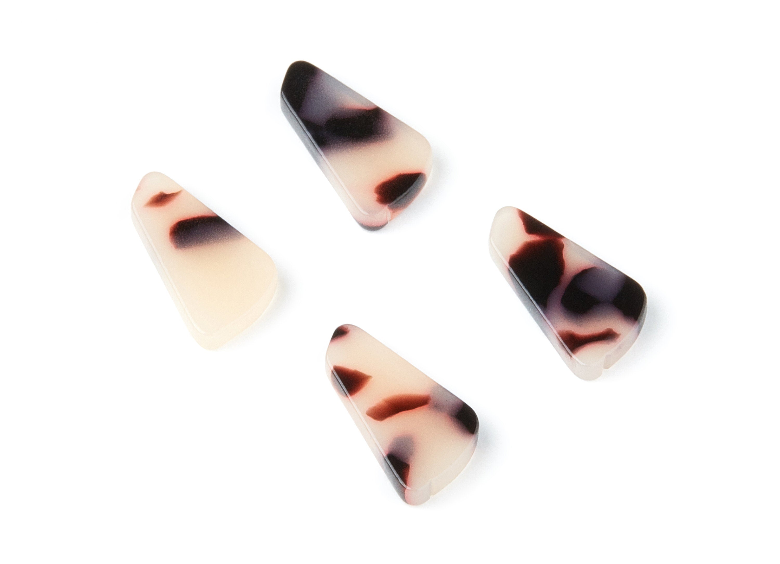 Acetate Acrylic Earring Charms - Blonde Tortoise Shell Earrings - Geometric Shaped Pendant - Color Code: A06 - 19x9,16x2,82mm - AC1284D - DOMEDBAZAAR