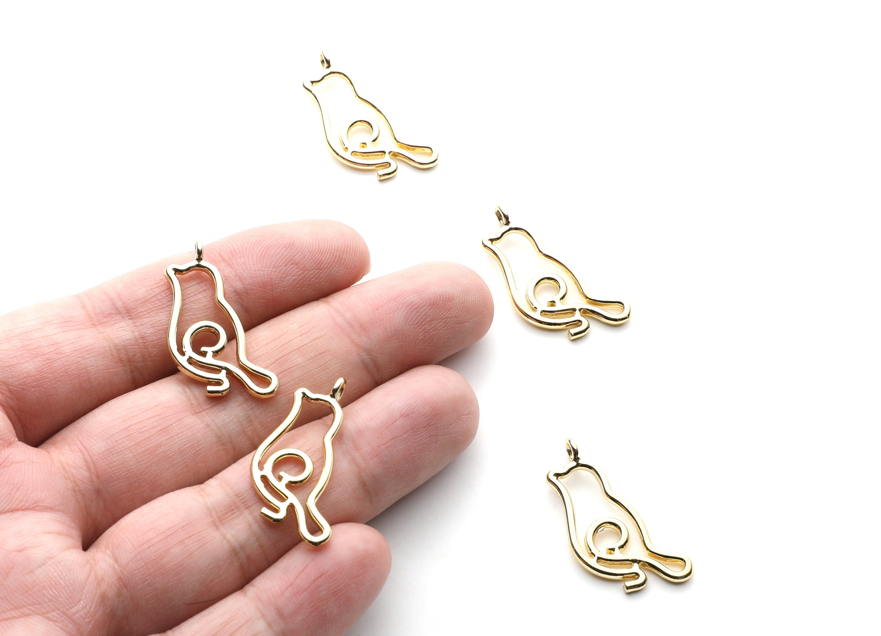 Pigeon Shaped Charms- Zinc Alloy Earring Findings - Gold Tone - Alloy Pendant for Necklace - Jewelry Supplies - 29.57x13.44x1.8mm - ZZ1263G - DOMEDBAZAAR