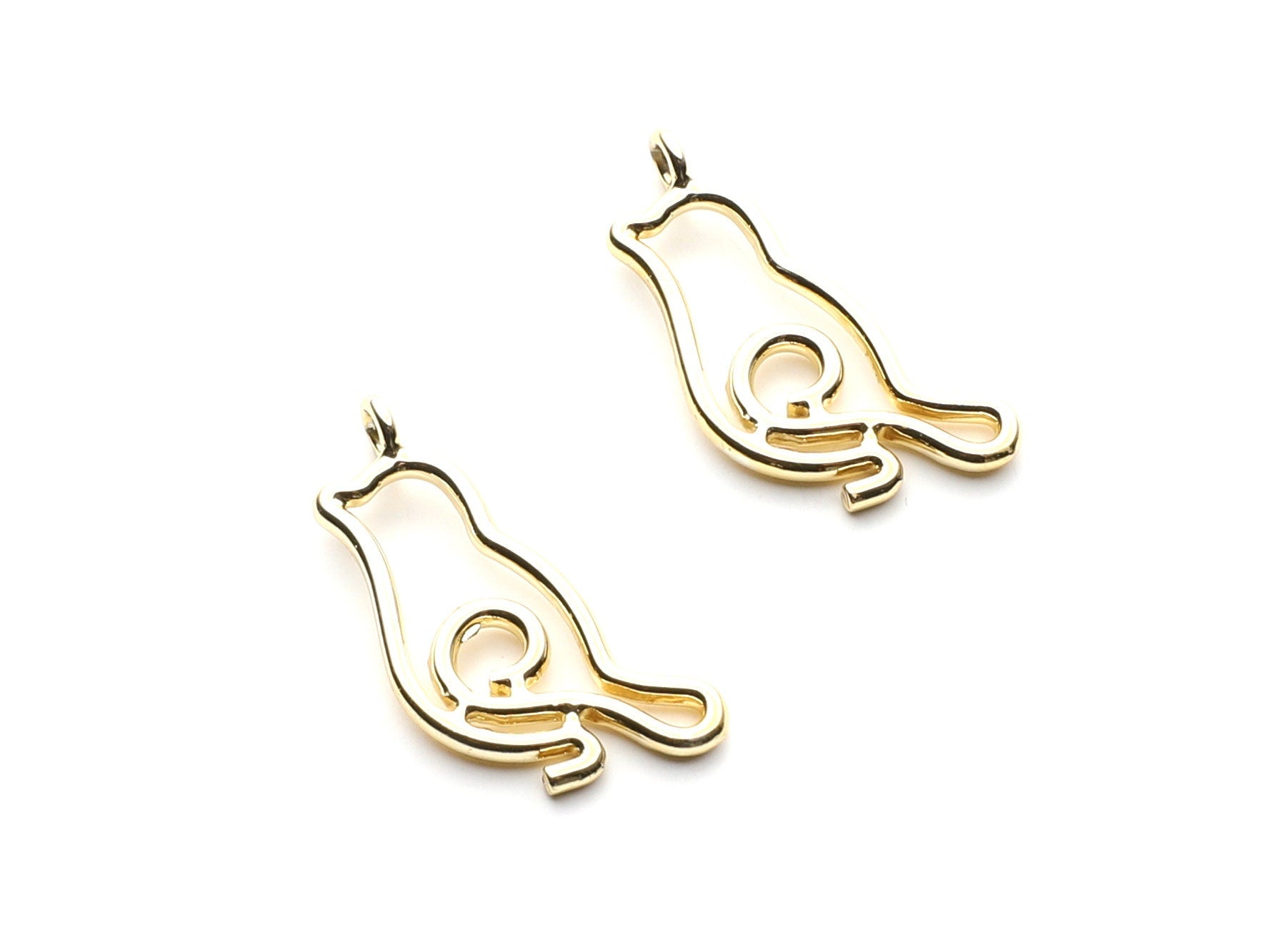 Pigeon Shaped Charms- Zinc Alloy Earring Findings - Gold Tone - Alloy Pendant for Necklace - Jewelry Supplies - 29.57x13.44x1.8mm - ZZ1263G - DOMEDBAZAAR