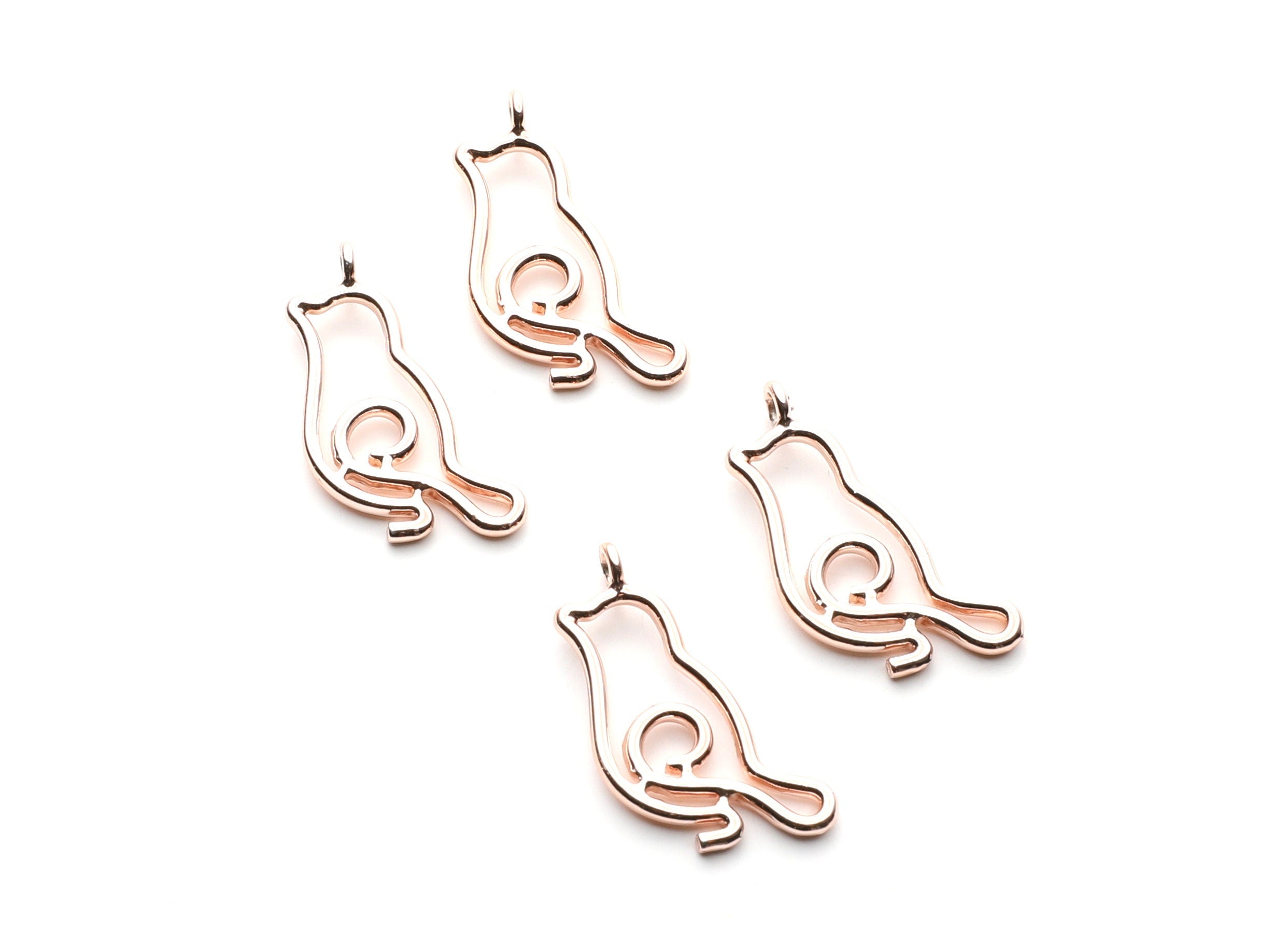 Pigeon Shaped Charms- Zinc Alloy Earring Findings - Rose Tone - Alloy Pendant for Necklace - Jewelry Supplies - 29.57x13.44x1.8mm - ZZ1263R - DOMEDBAZAAR