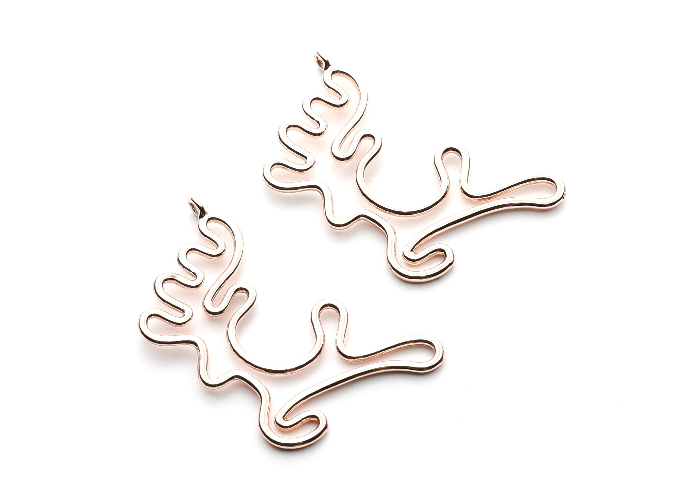 Big Deer Shaped Charms- Zinc Alloy Earring Findings - Rose Tone - Alloy Pendant for Necklace - 52x32.7x2mm - ZZ1258R - DOMEDBAZAAR