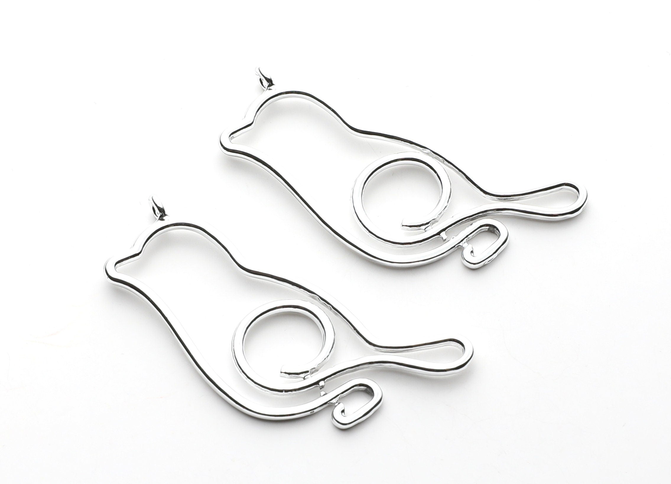 Big Pigeon Shaped Charms- Zinc Alloy Earring Findings - Nickel / Silver Tone - Alloy Pendant for Necklace - 53x23.66x1.9mm - ZZ1262N - DOMEDBAZAAR