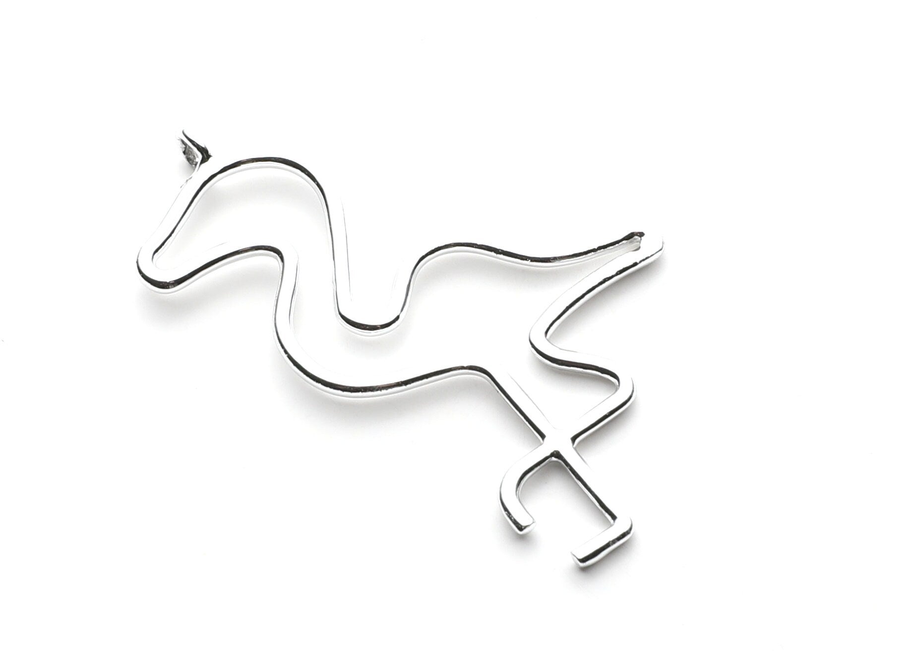 Big Flamingo Shaped Charms- Zinc Alloy Earring Findings - Nickel / Silver Tone - Alloy Pendant for Necklace - 54x33.4x1.97mm - ZZ1266N - DOMEDBAZAAR