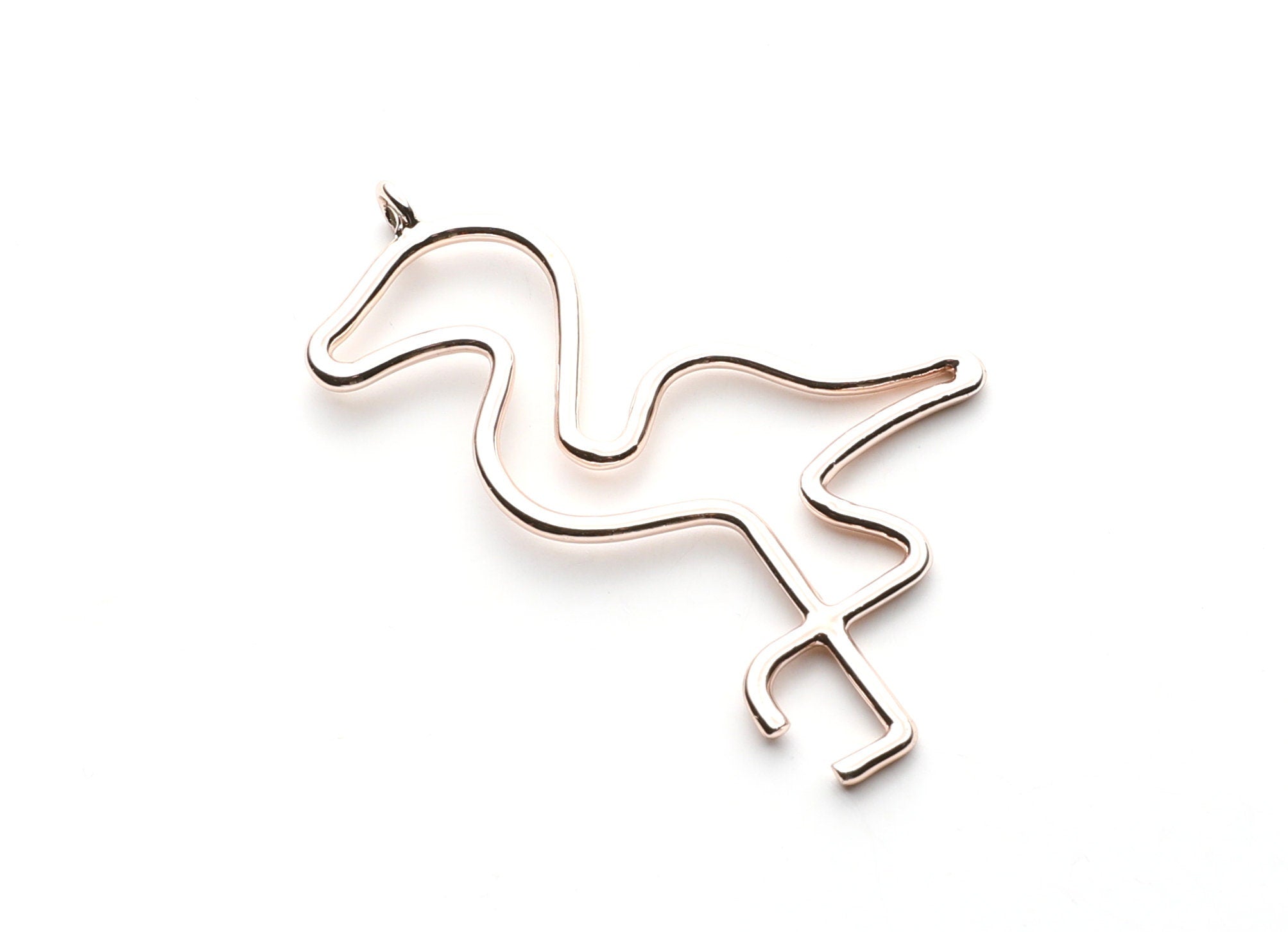 Big Flamingo Shaped Charms- Zinc Alloy Earring Findings - Rose Tone - Alloy Pendant for Necklace - 54x33.4x1.97mm - ZZ1266R - DOMEDBAZAAR
