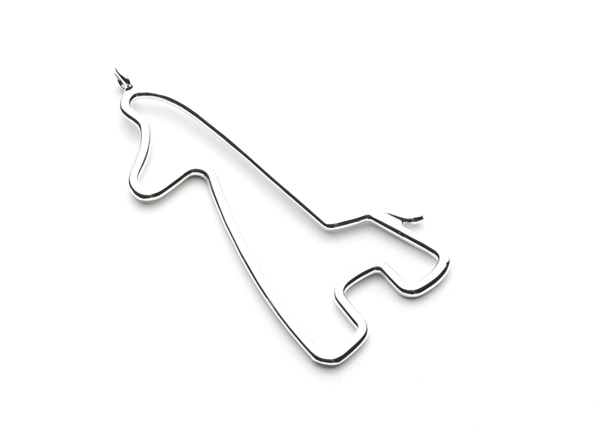 Big Giraffe Shaped Charms- Zinc Alloy Earring Findings - Nickel / Silver Tone - Alloy Pendant for Necklace - 55x25.8x1.93mm - ZZ1268N - DOMEDBAZAAR