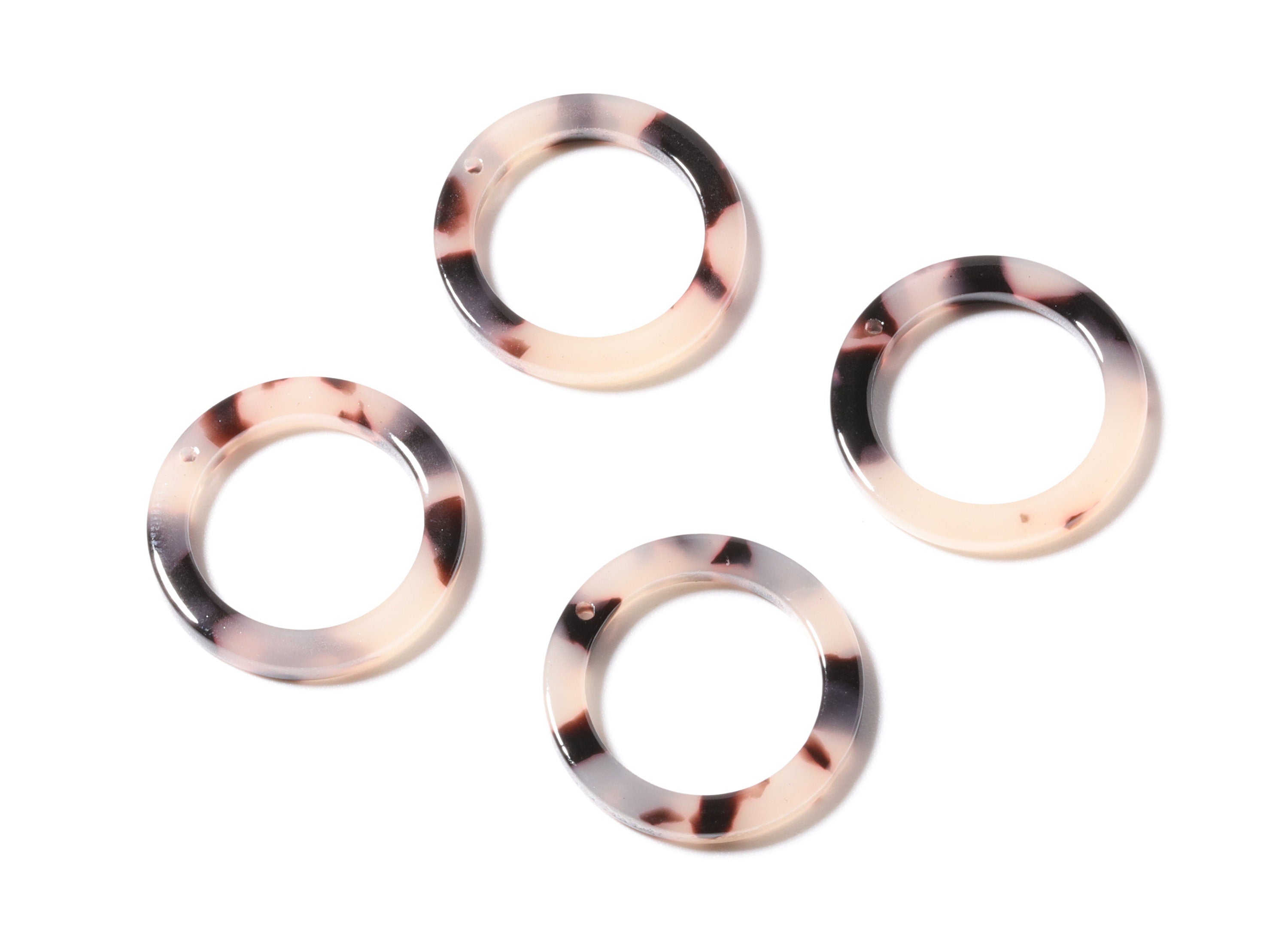 Acetate Acrylic Hoop Earring Charm - Blonde Tortoise Shell Earring - Circle Shaped Pendant - Color Code: A06 - 21.18x21.18x2.75mm - AC1153D - DOMEDBAZAAR