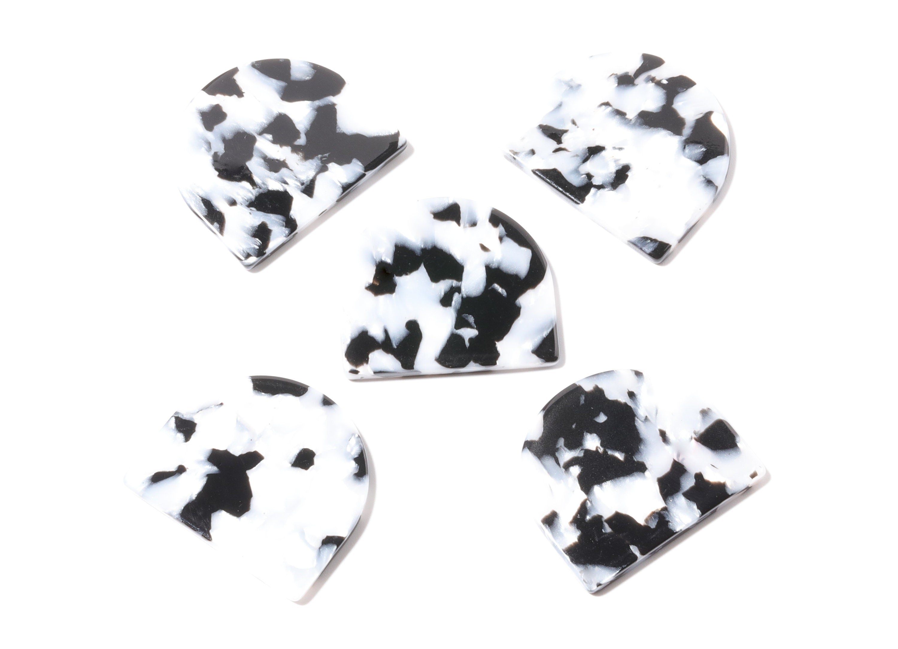 Acetate D Charms - No Hole - D Earrings - Earring Findings - Jewelry Supplies - Color Code: A15 - 29.5x34.3x2.48mm - AC1381-A15 - DOMEDBAZAAR