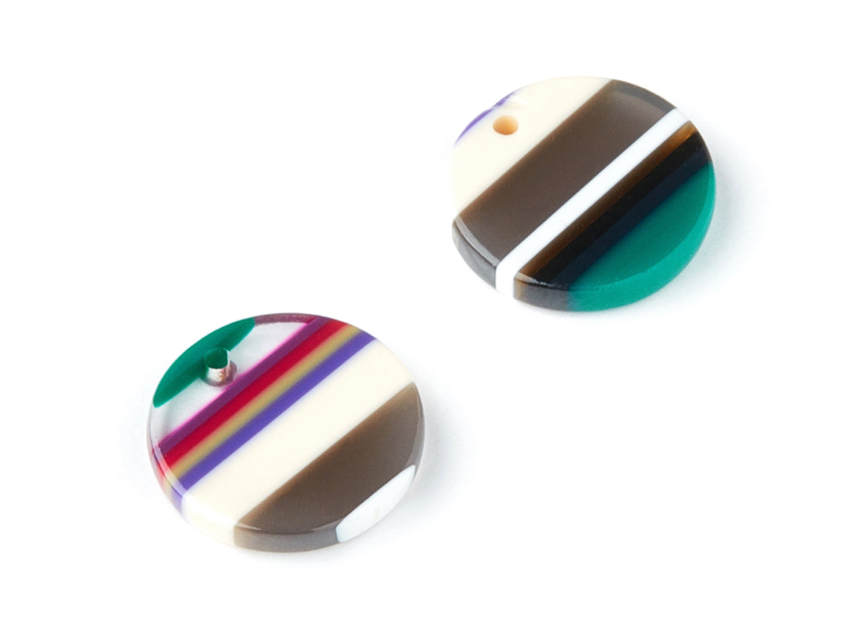 Acetate Coin & Round Charms - Coin and Round Earrings and Pendant - Earring Findings - 13.5x13.5x2.62mm - AC1064AB - DOMEDBAZAAR
