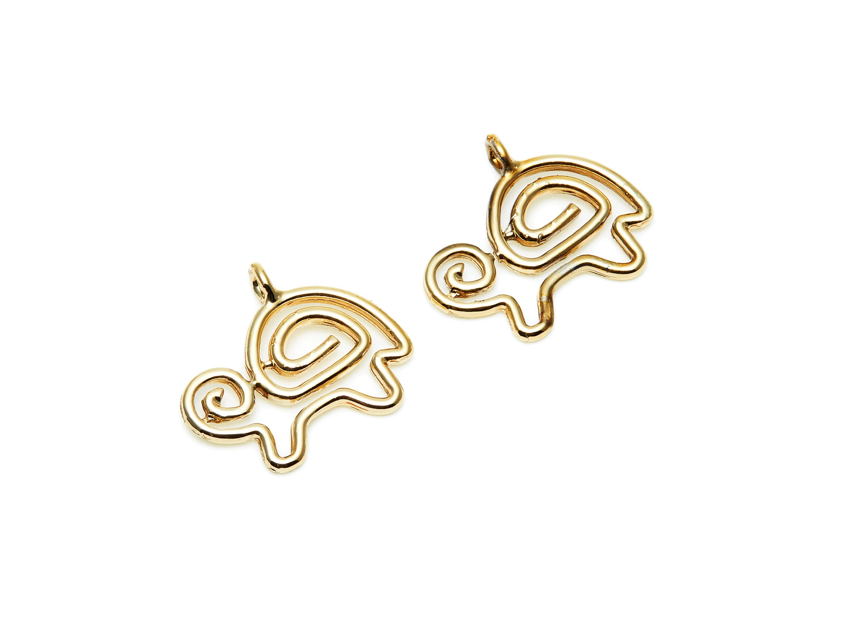 Turtle Shaped Charms- Zinc Alloy Earring Finding - Gold Tone - Alloy Pendant for Necklace - Jewelry Supplies - 23.13x20x2mm - ZZ1273G - DOMEDBAZAAR