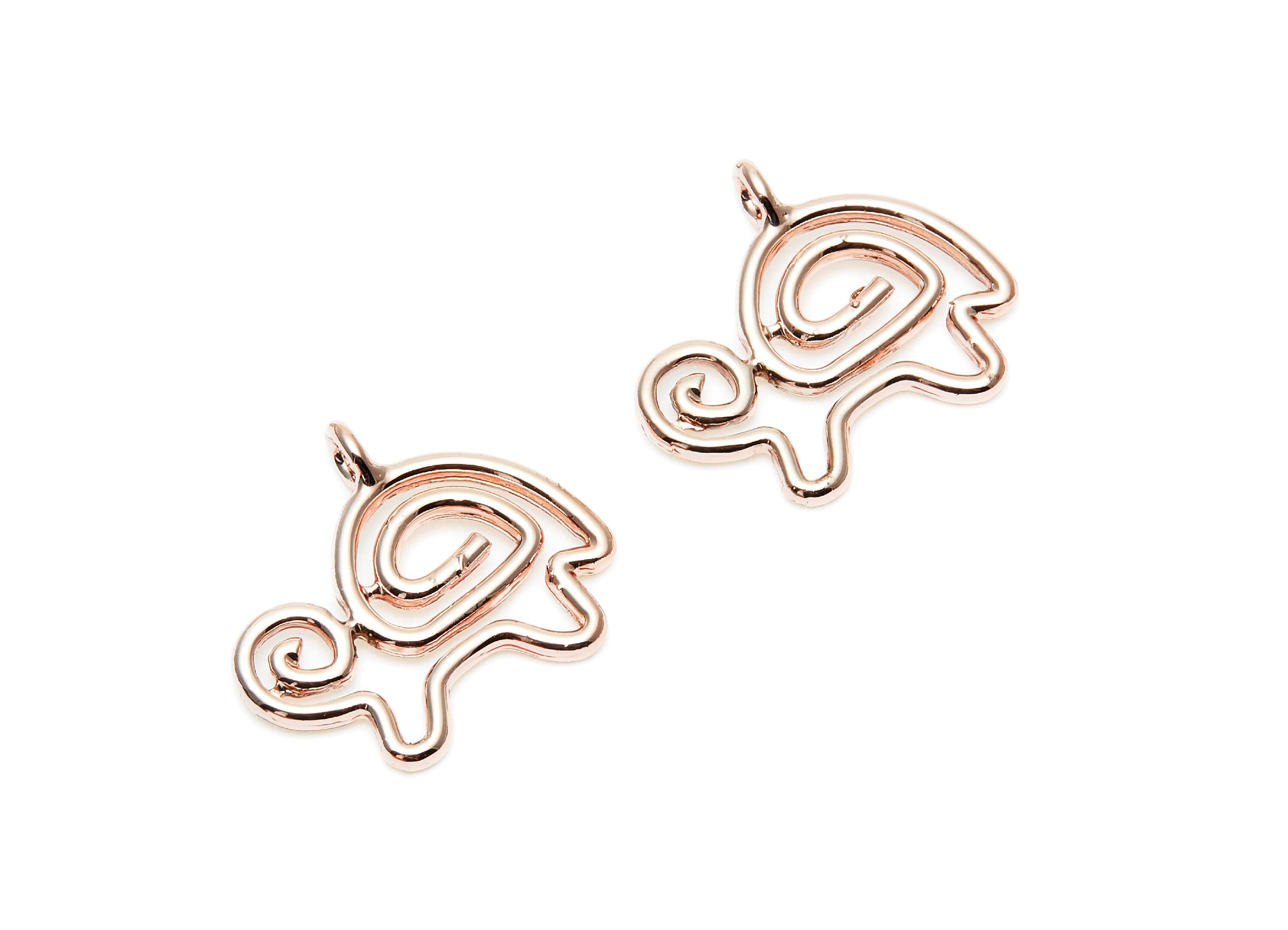 Turtle Shaped Charms- Zinc Alloy Earring Finding - Rose Tone - Alloy Pendant for Necklace - 23.13x20x2mm - ZZ1273R - DOMEDBAZAAR