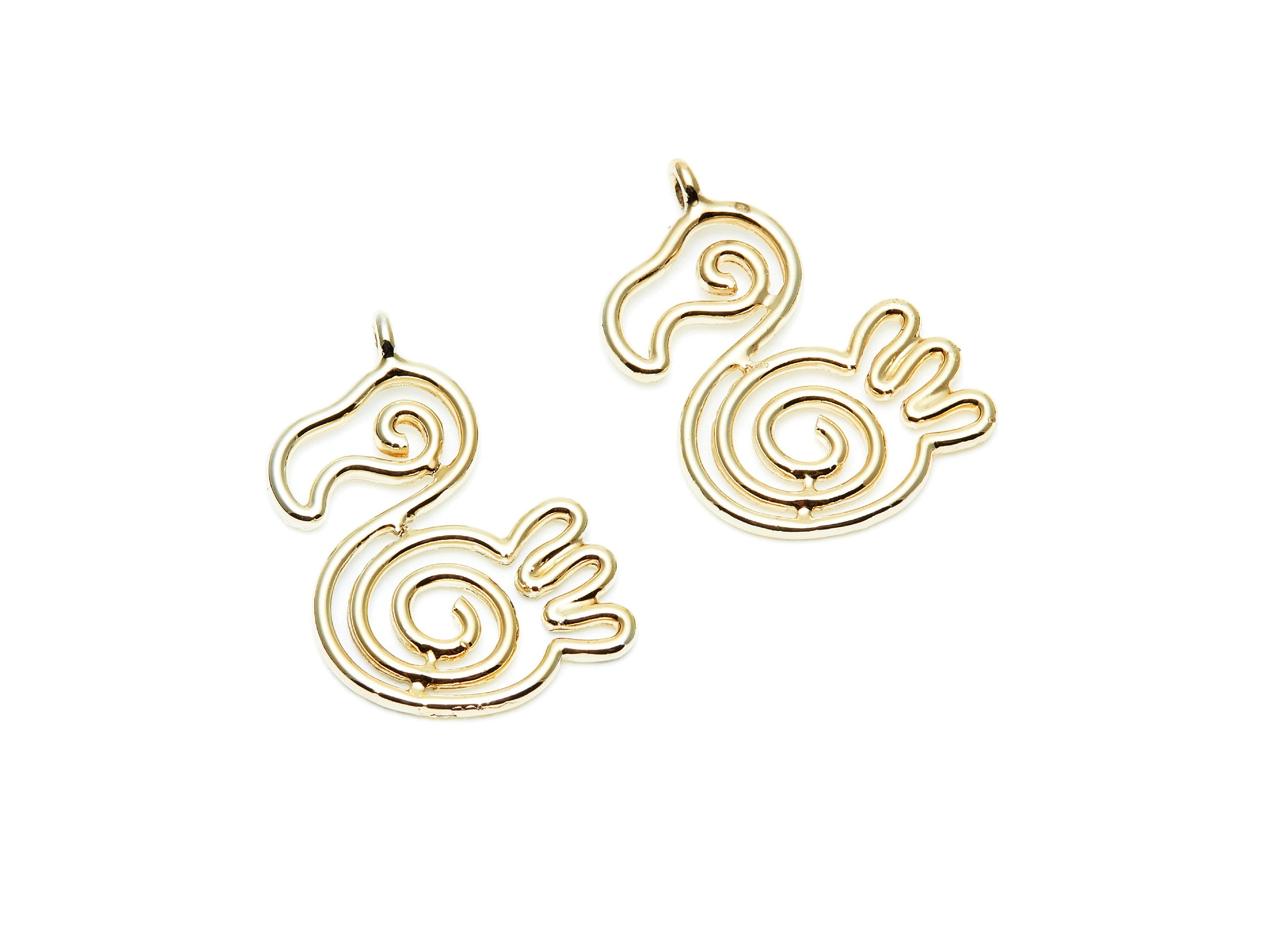Duck Shaped Charms- Zinc Alloy Earring Finding - Gold Tone - Alloy Pendant for Necklace - Jewelry Supplies - 31.5x21.5x1.9mm - ZZ1275G - DOMEDBAZAAR